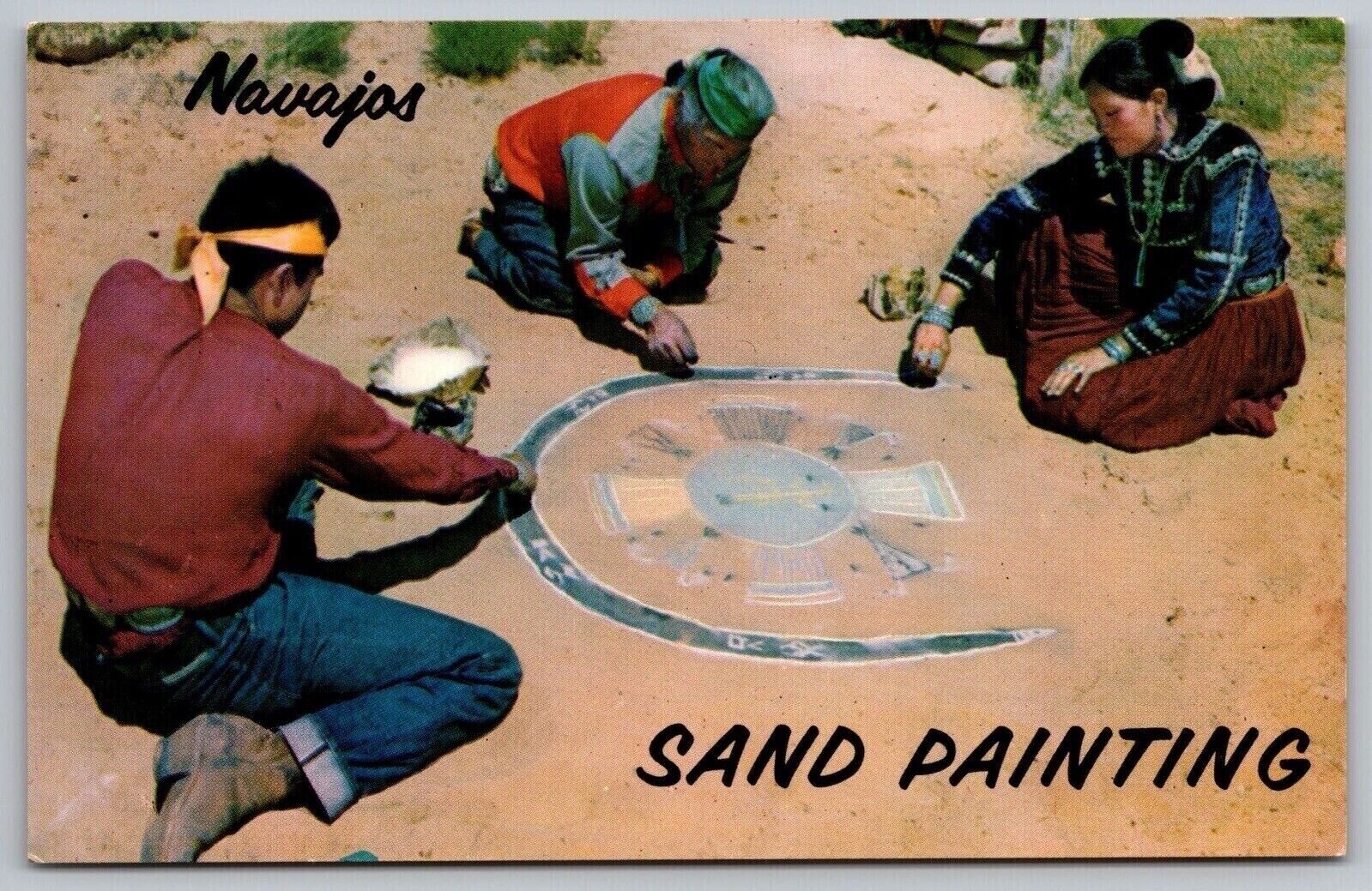 Navajo Indians Sand Painting Postcard UNP VTG Petley Phoenix Arizona AZ Unused