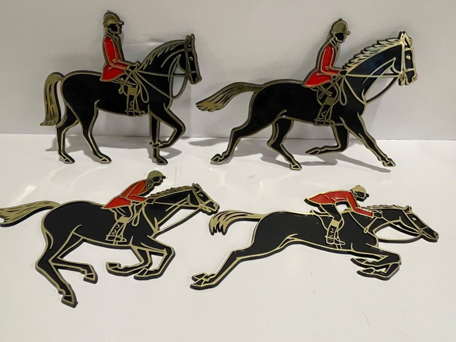 Vintage 1966 Horse ShowJumper Plaques Invicta Plastics England Complete Set of 4