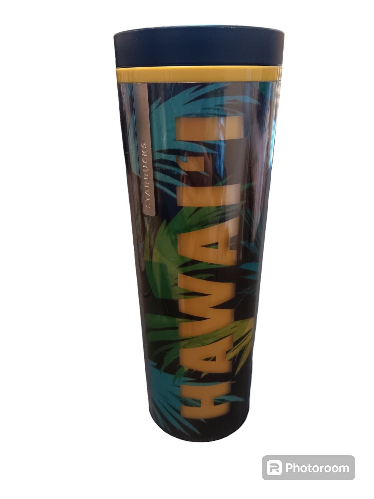 Starbucks Hawaii Collection Palm Leaf Insulated 16 oz Tumbler Sliding Lid 2013
