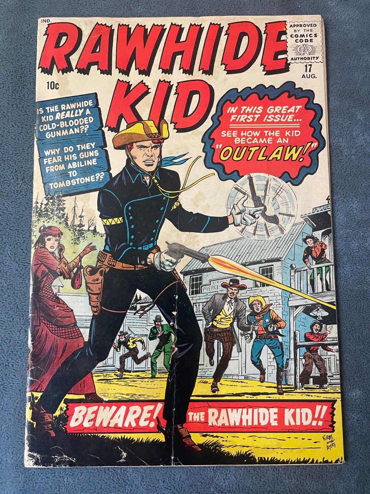 Rawhide Kid #17 1957 Atlas Marvel Comic Key Issue Origin Jack Kirby Detached