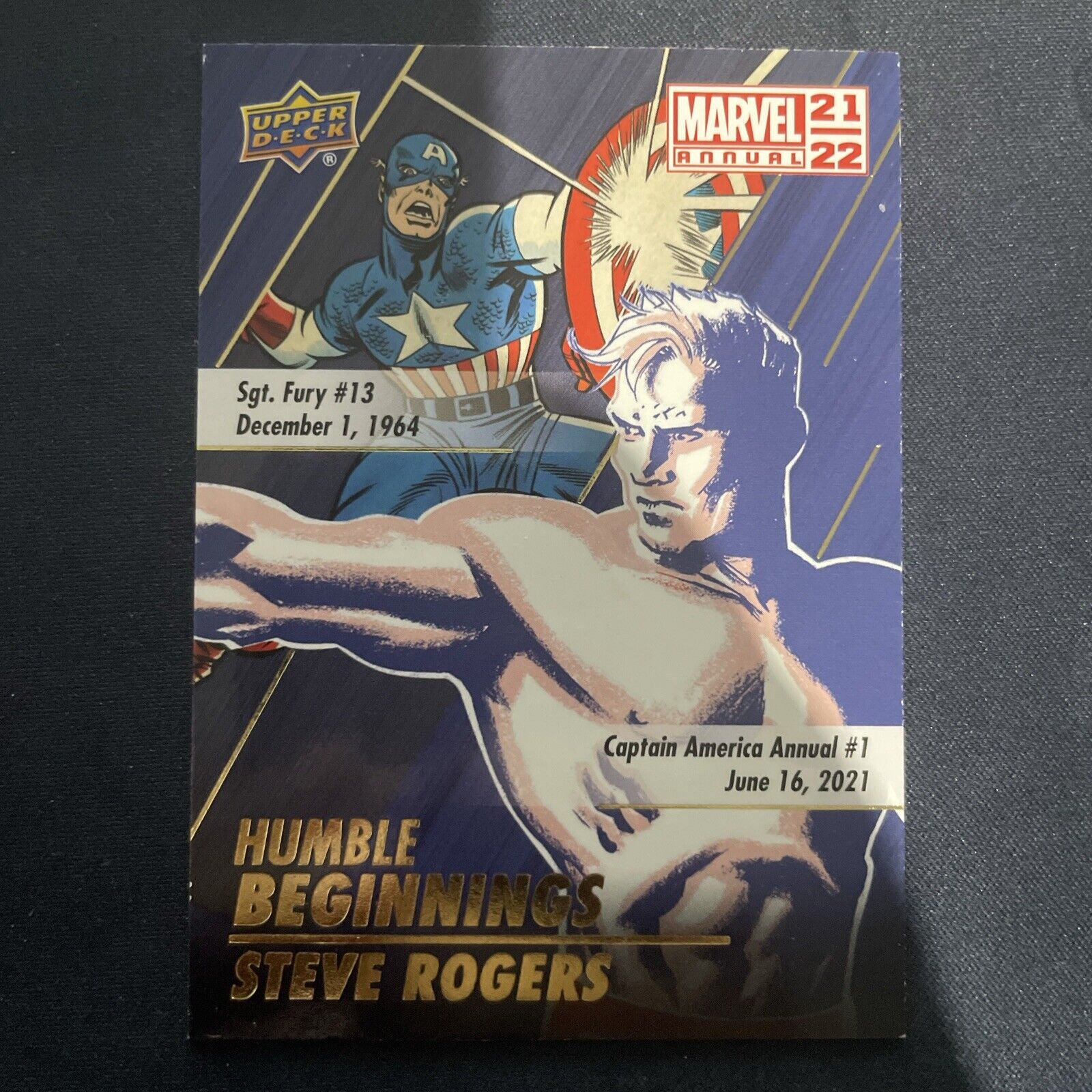 2021-22 Upper Deck Marvel Annual Humble Beginnings #HB-9 Steve Rogers 