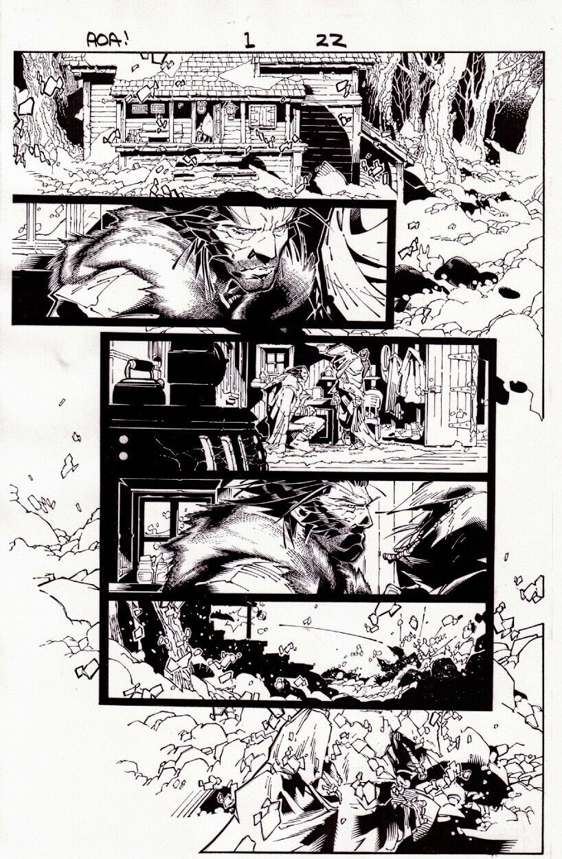 Age Of Apocalypse #1 Page 22 Original Art Wolverine  Vs  X-23 By Chris Bachalo