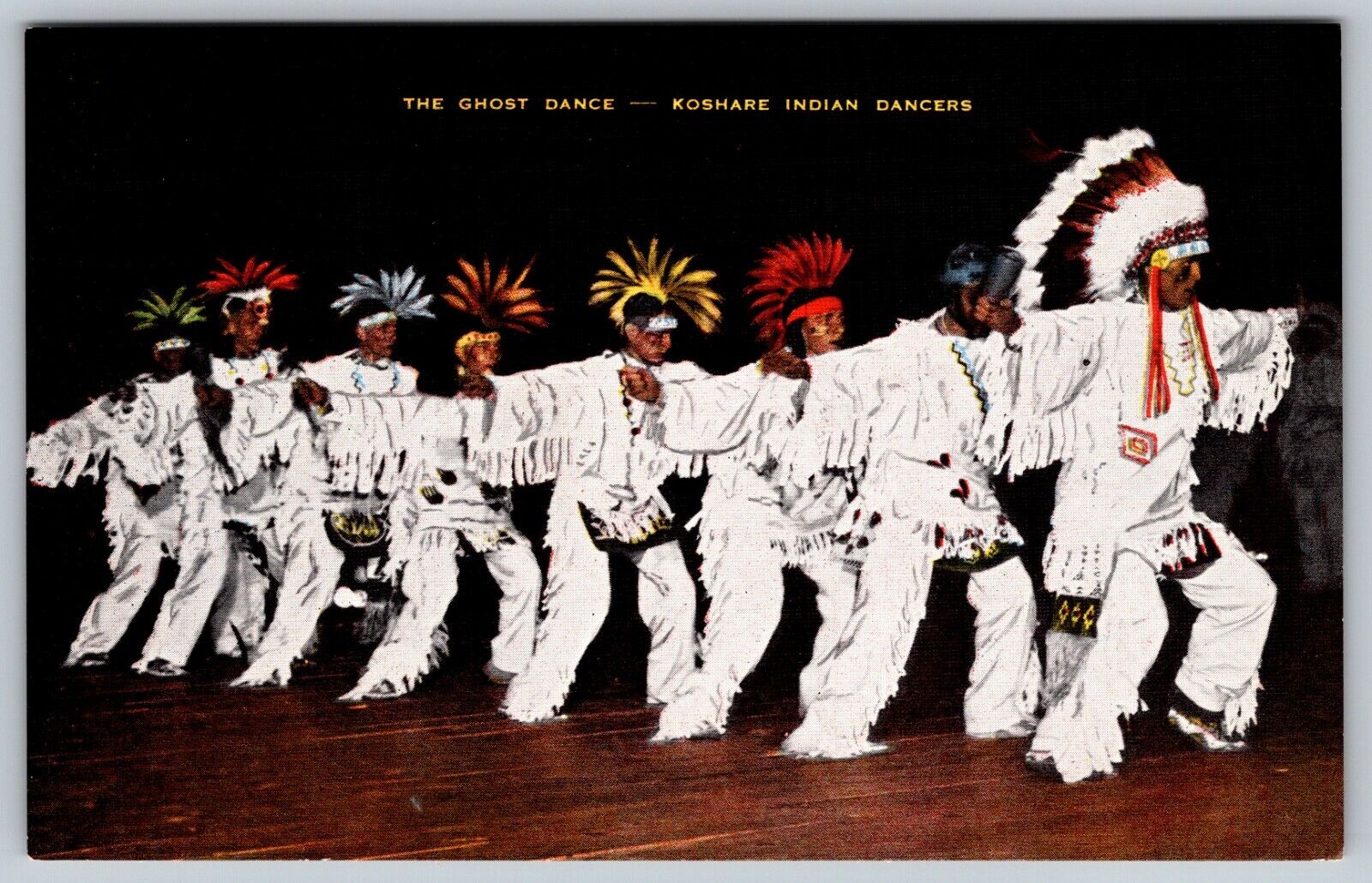 Postcard Colorado Native American Indian Koshare Ghost Dancers
