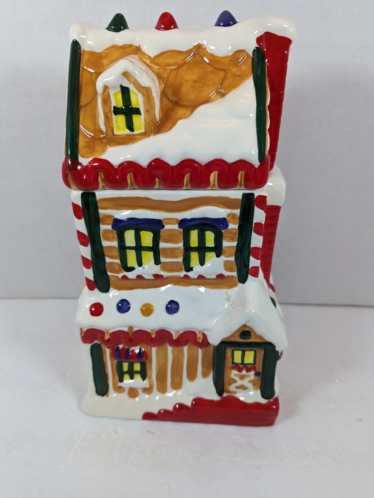 Vintage Celebrate The Season Gingerbread Cookie Jar N Box