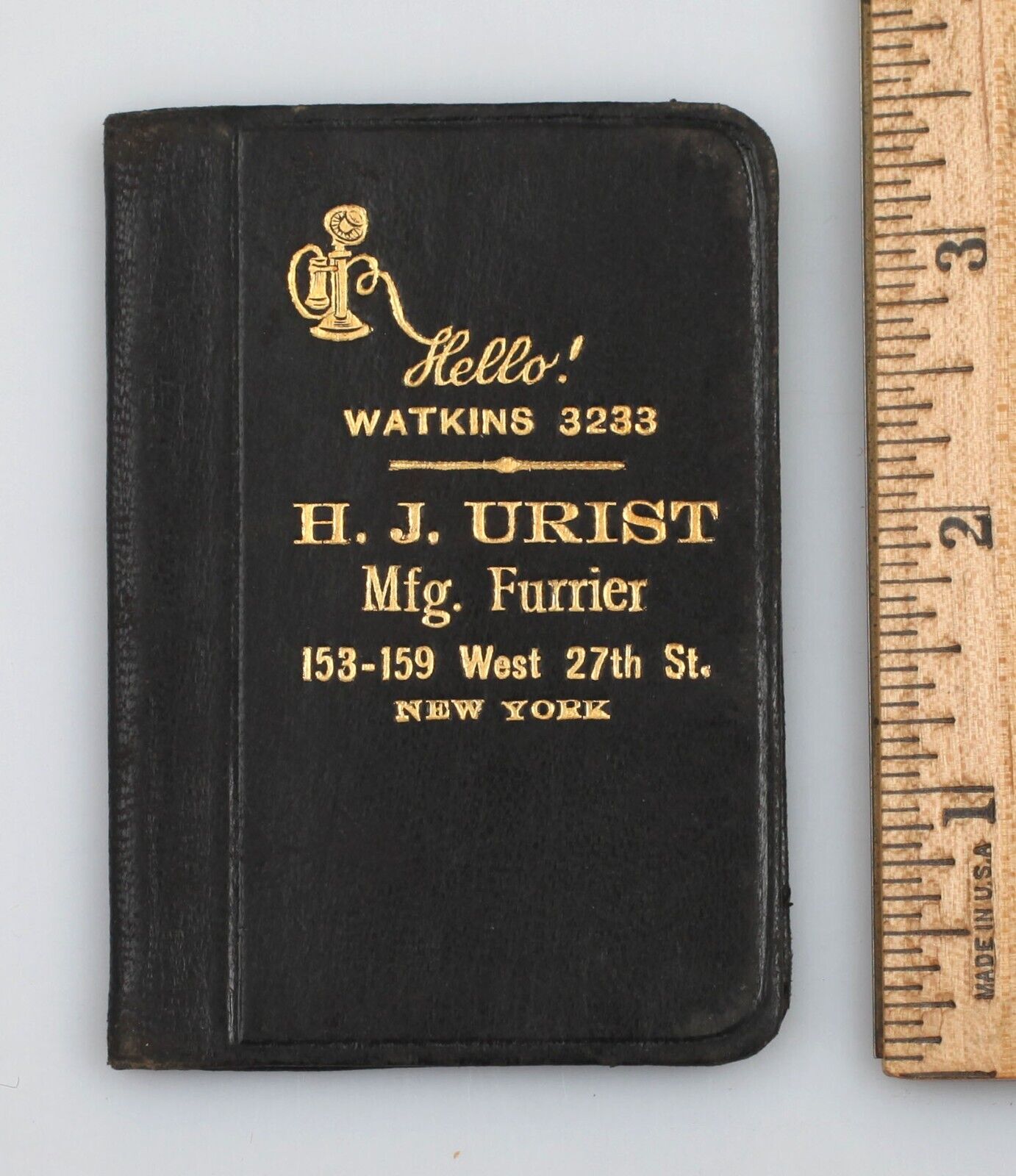 Vintage 1923-24 Pocket Calendar H.J. Urist Mfg. Furrier 153 W. 27th St. New York