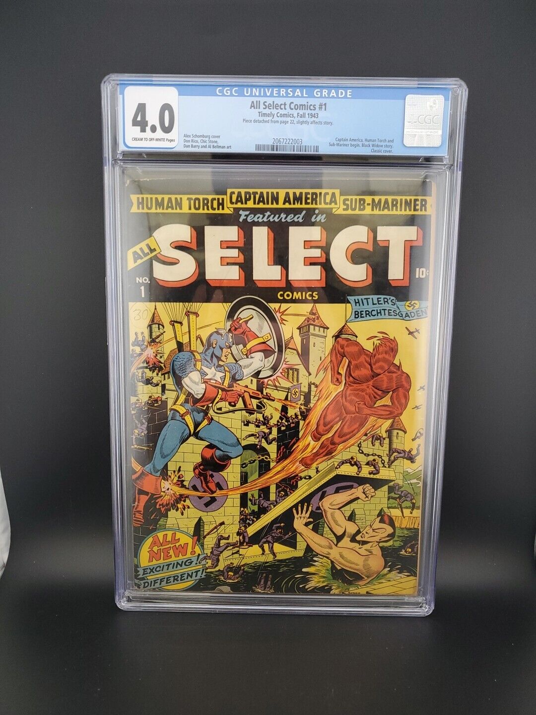 All Select Comics 1 CGC 4.0 🔑🇺🇸  1943