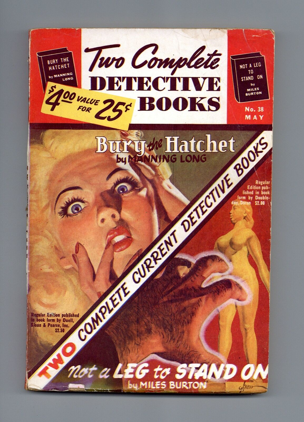 Two Complete Detective Books Pulp May 1946 #38 VG