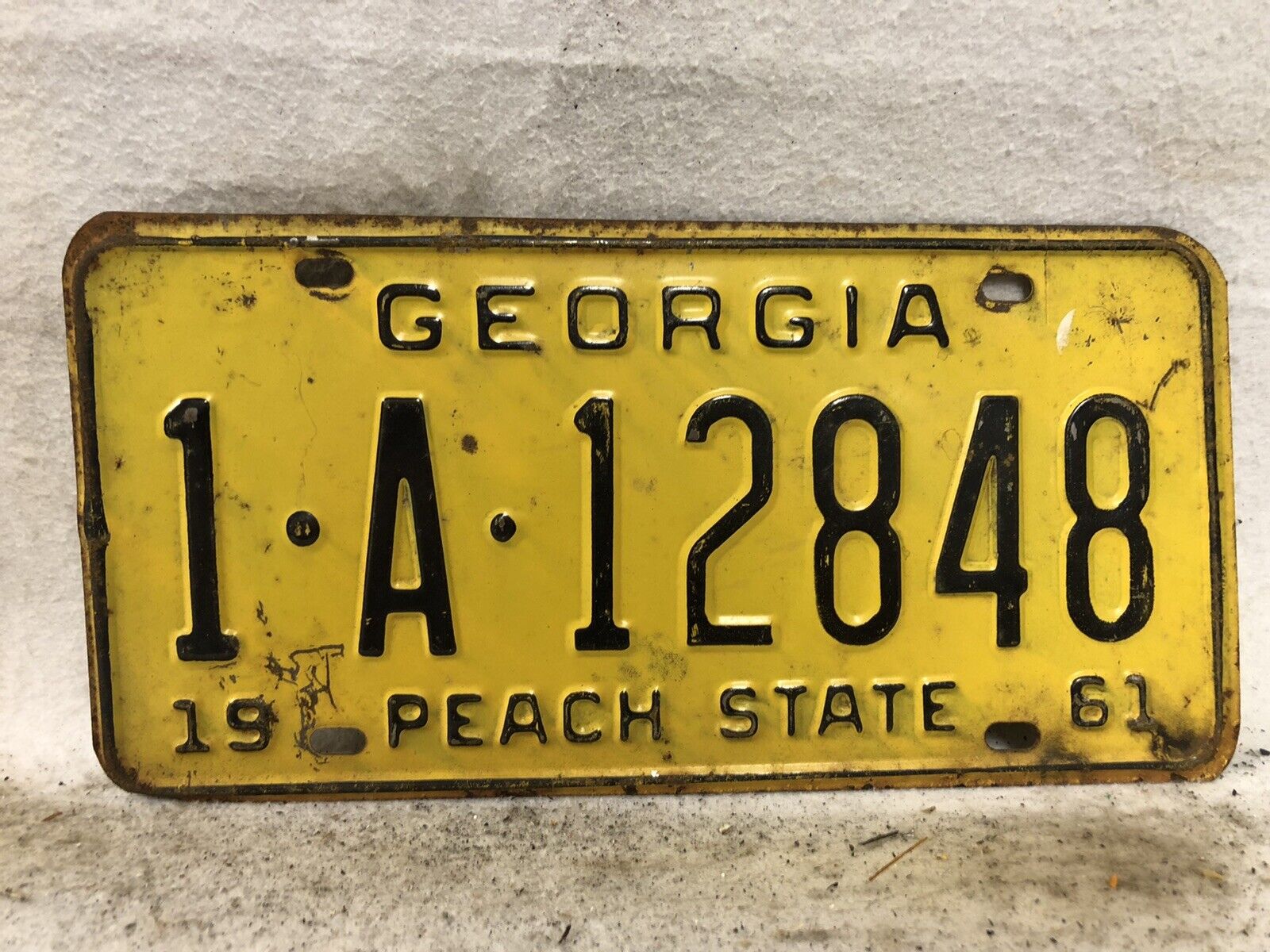 Vintage 1961 Georgia License Plate
