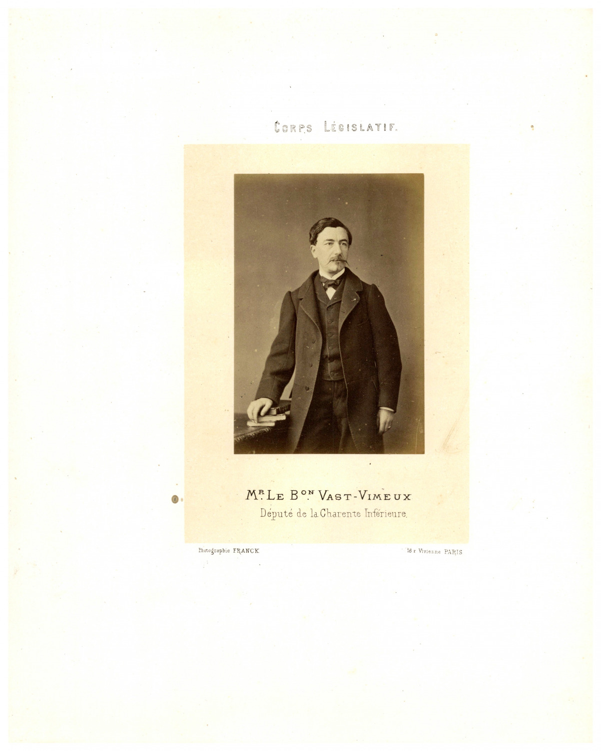 Mr. Le Baron Vast-Vimeux, Member of Parliament for the Charente Inferior Vintage print, print