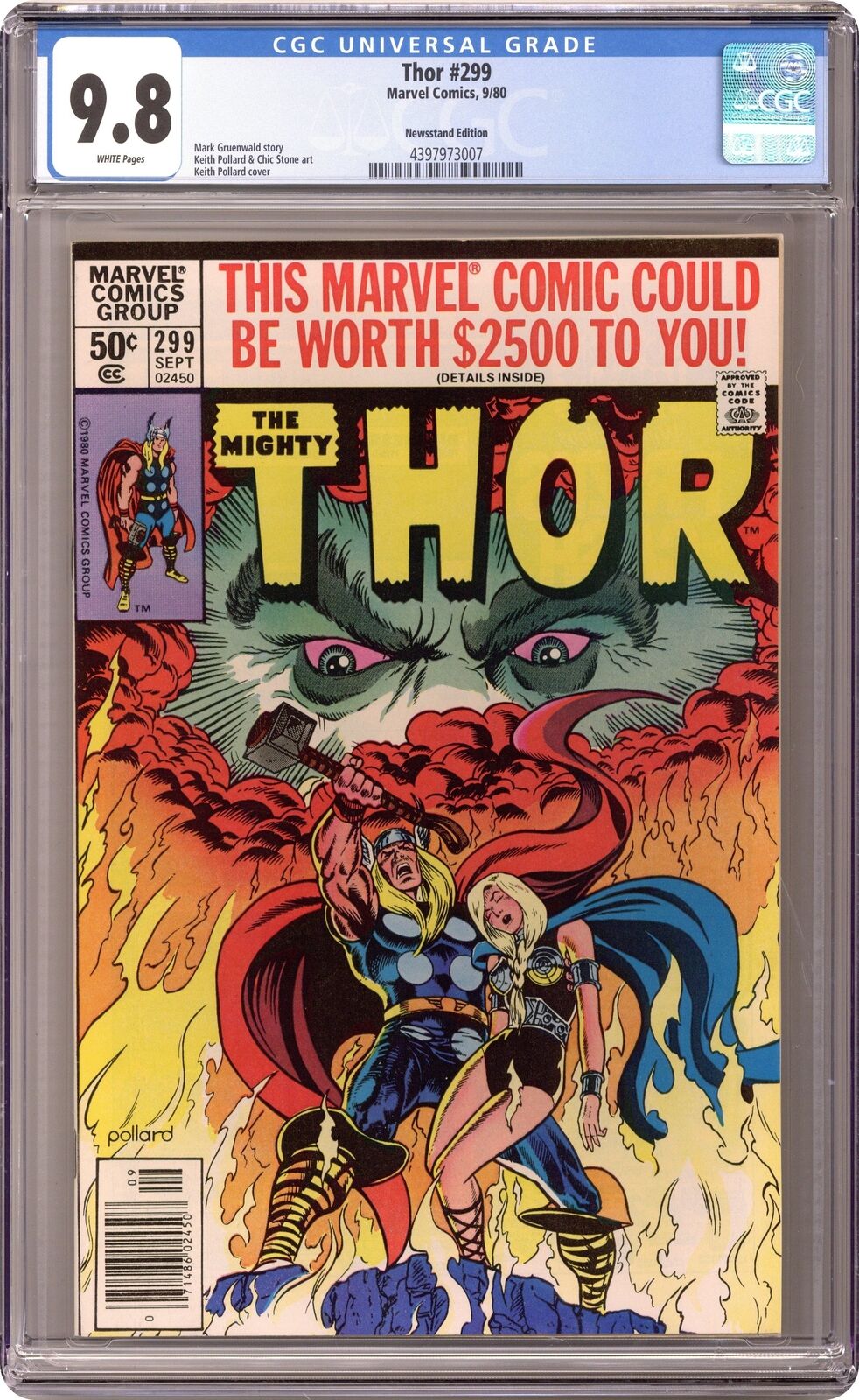 Thor #299 CGC 9.8 Newsstand 1980 4397973007