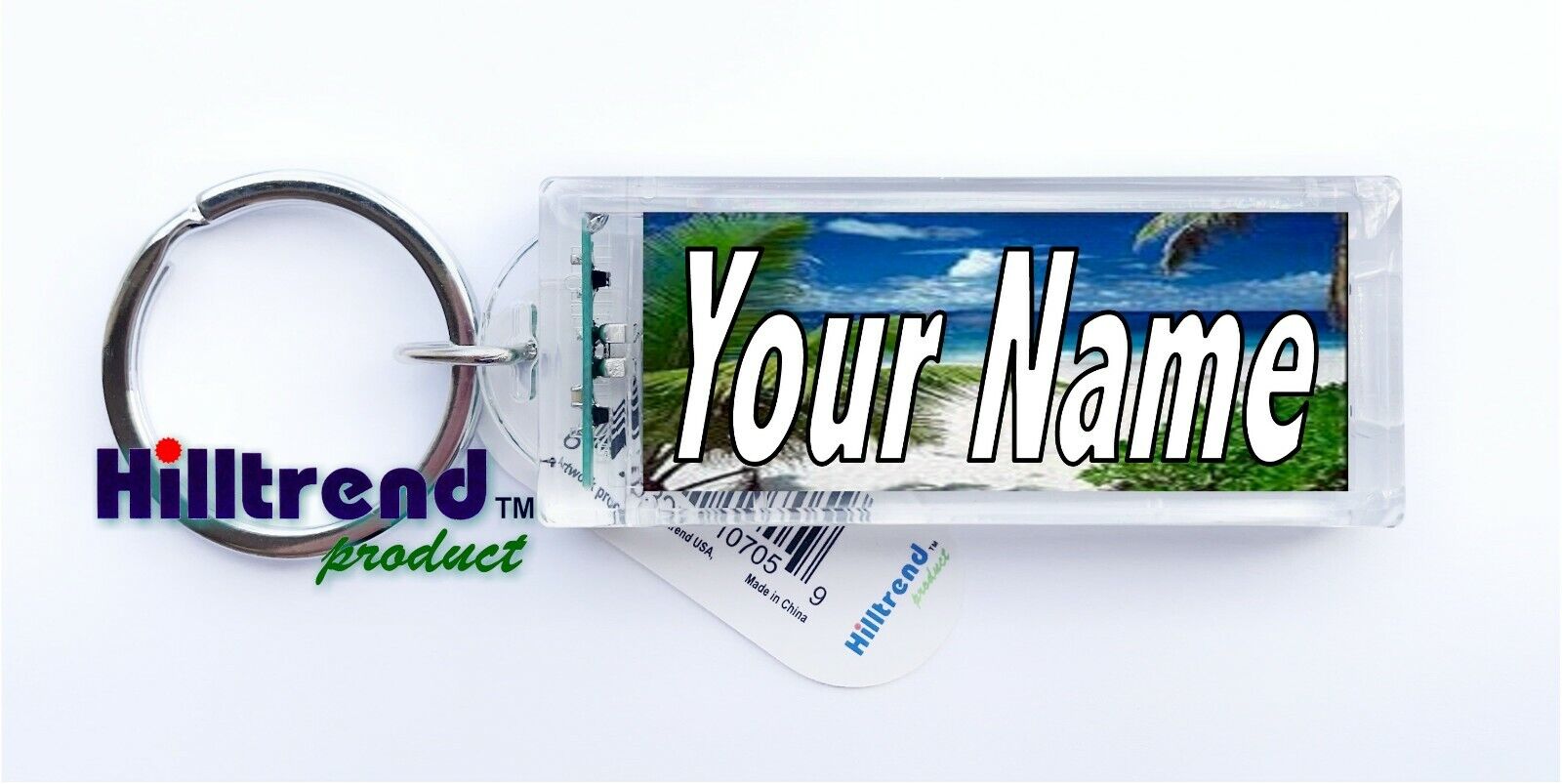 Personalized Customized Name Msg Solar Power Blinking Keychain No need battery