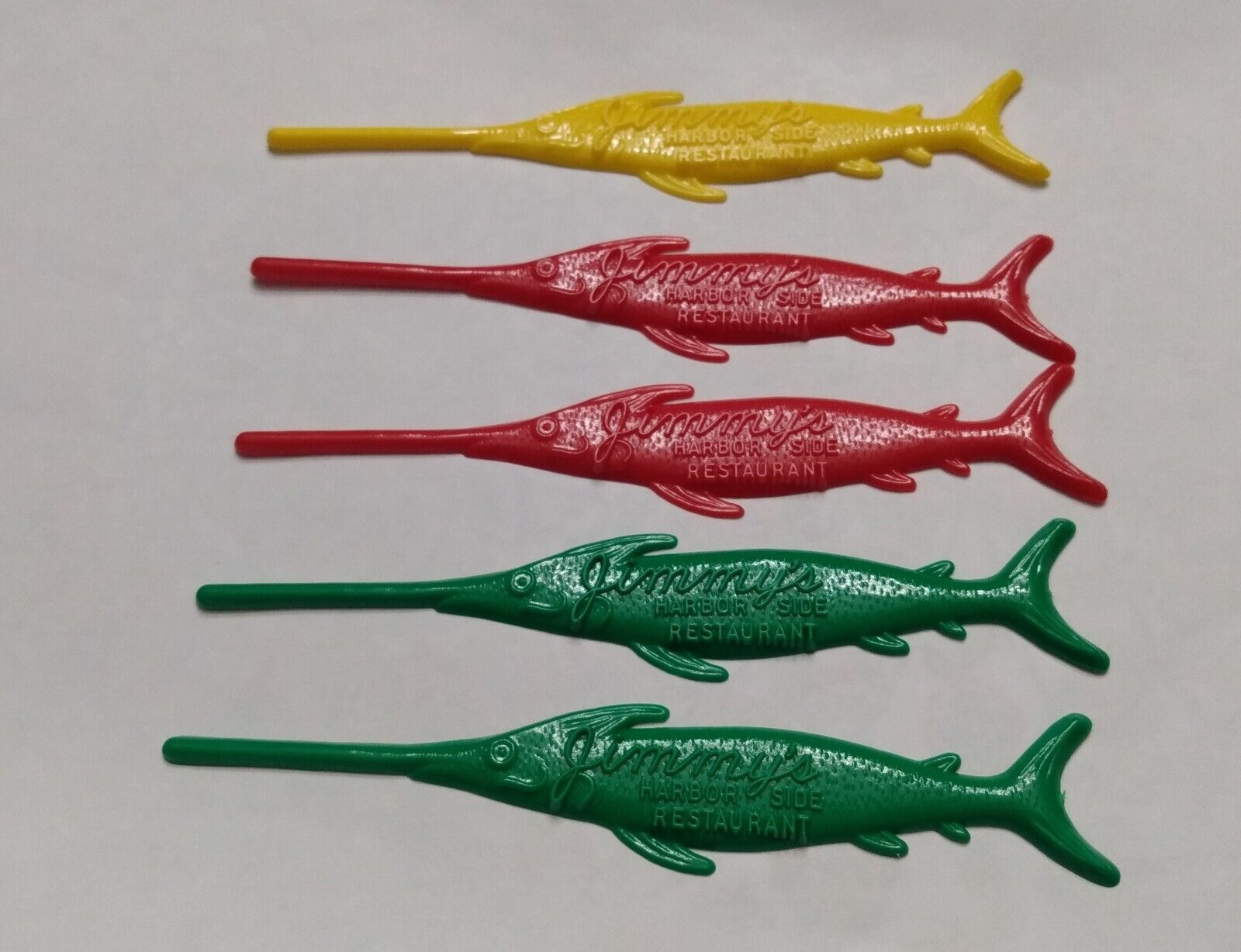 Vintage Jimmy's Harbor Side Swordfish Swizzle Stick Stirrers (READ DESCRIPTION)