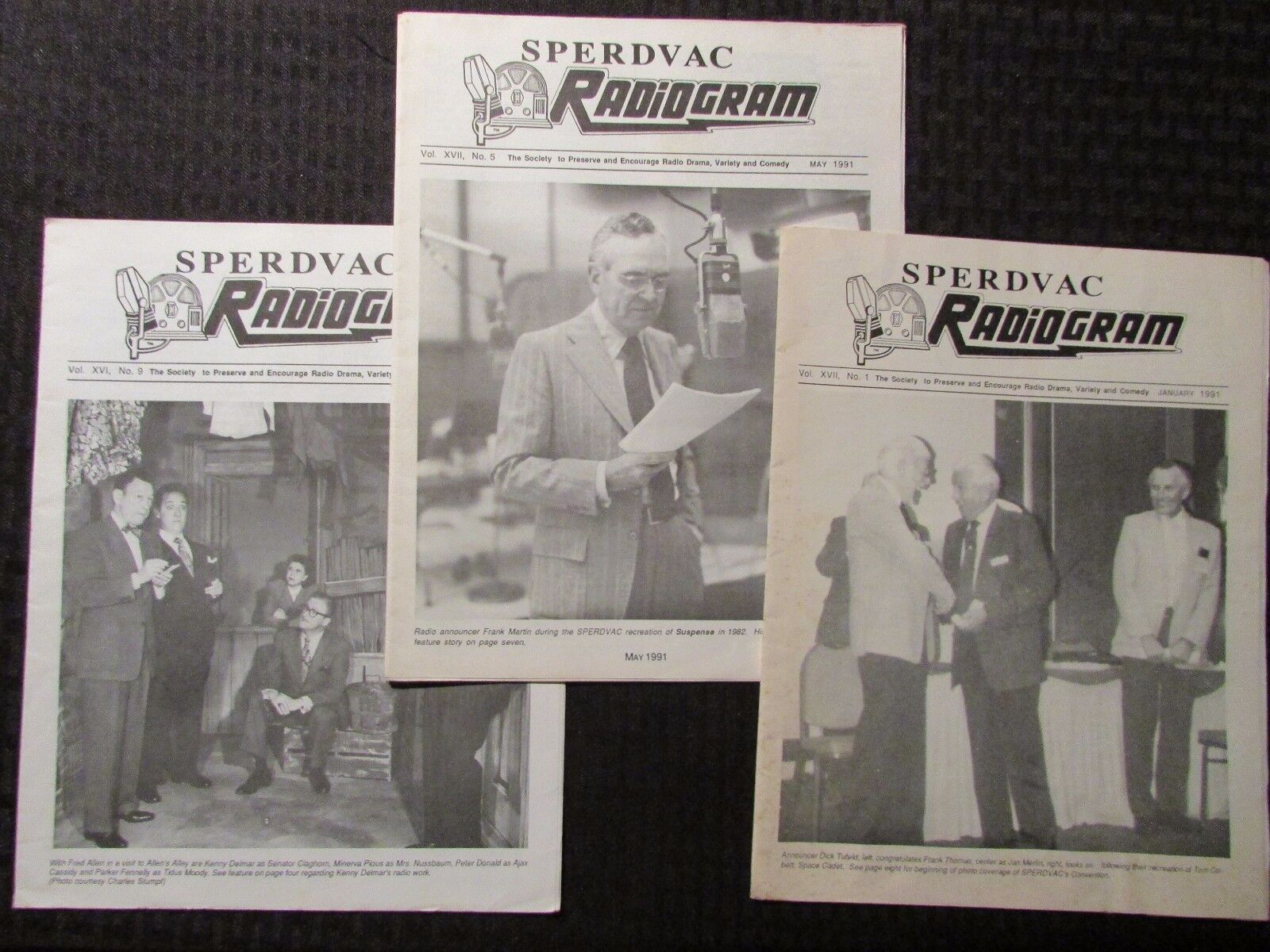 1990/91 RADIOGRAM Sperdvac Radio Newsletter Fanzine LOT of 3 VG/VG+ Sept Jan May