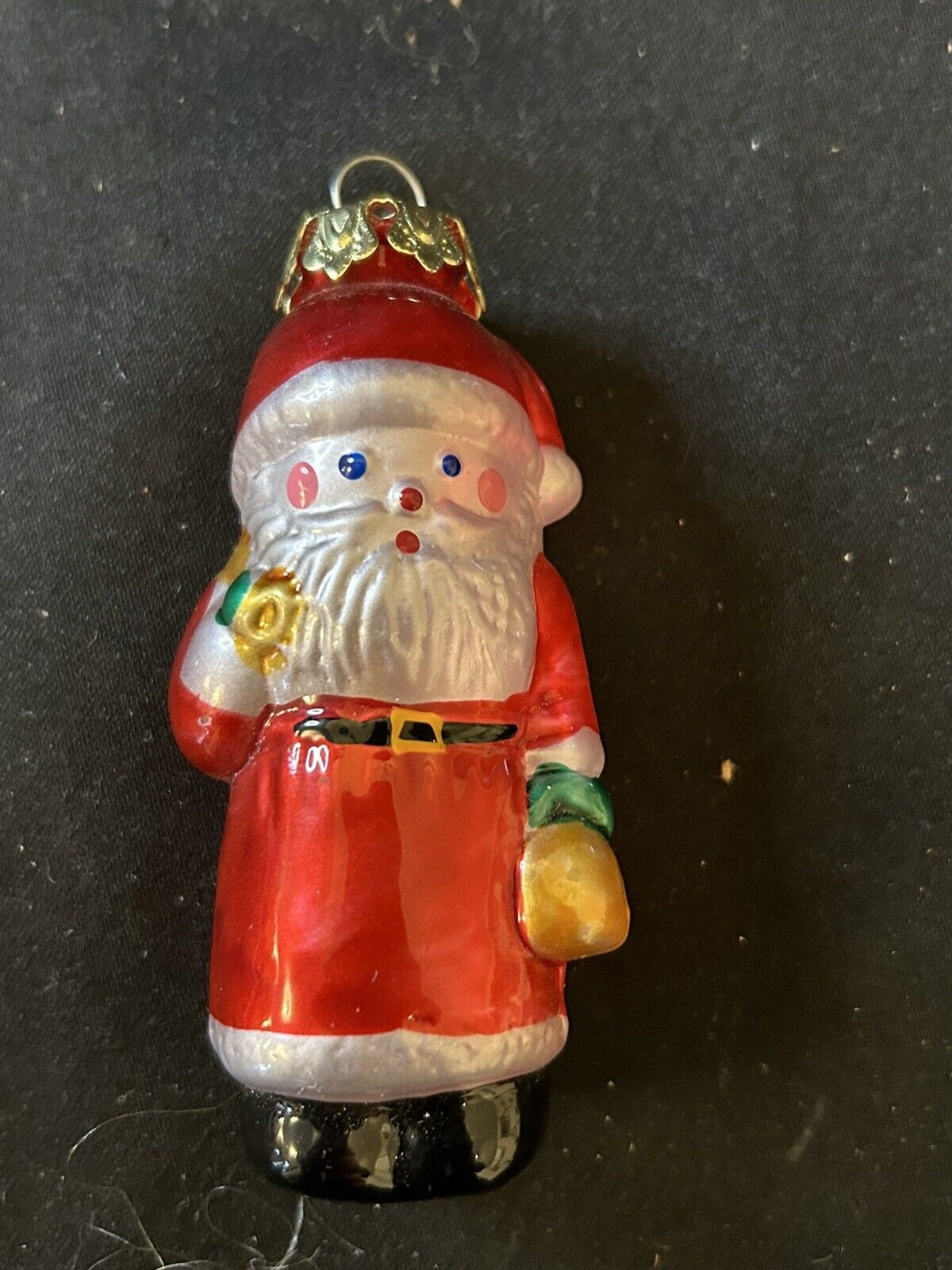 Delicate Molded Plastic Santa Ornament 3.5\