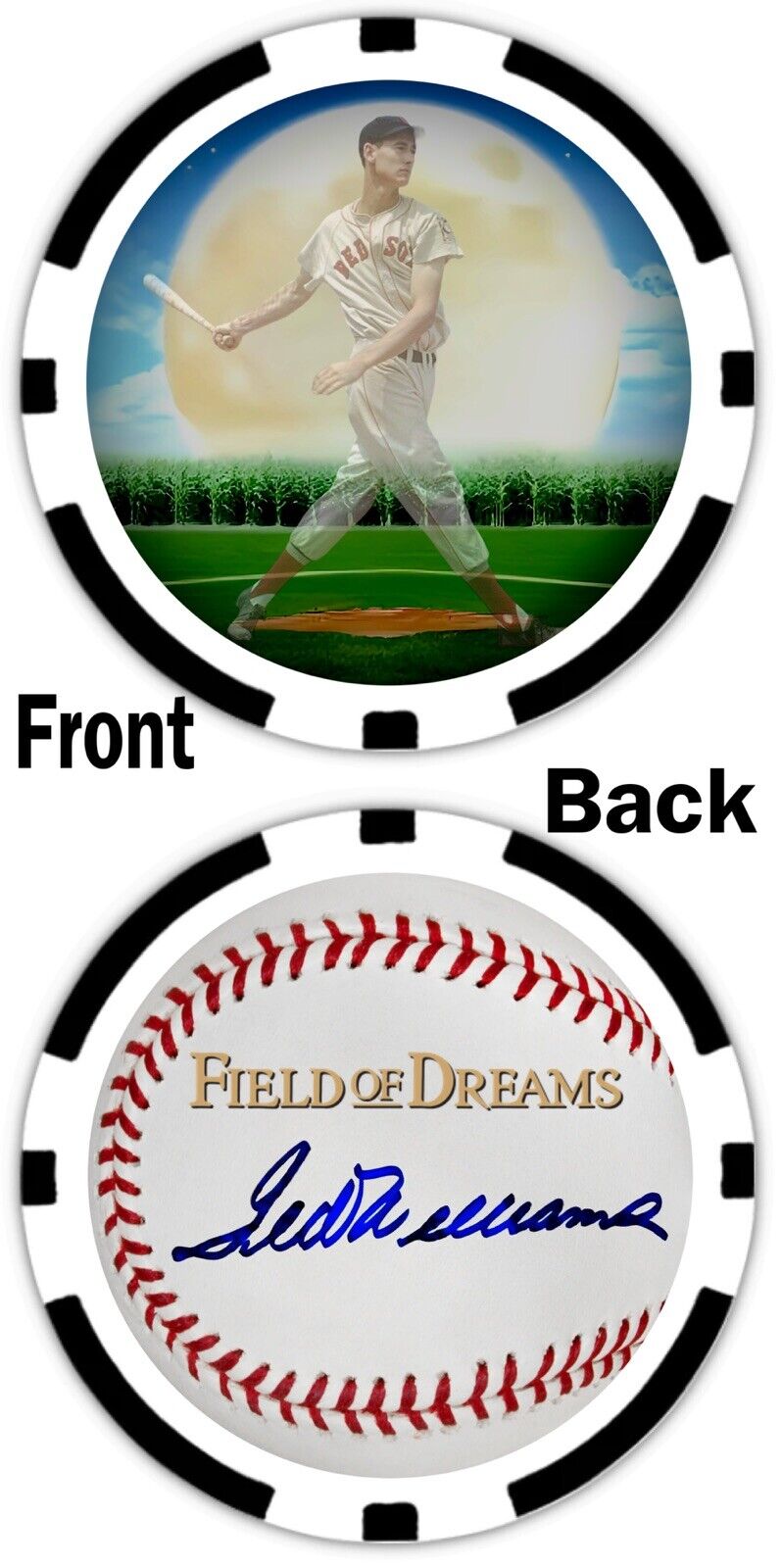 TED WILLIAMS - FIELD OF DREAMS  - Poker Chip ***SIGNED***