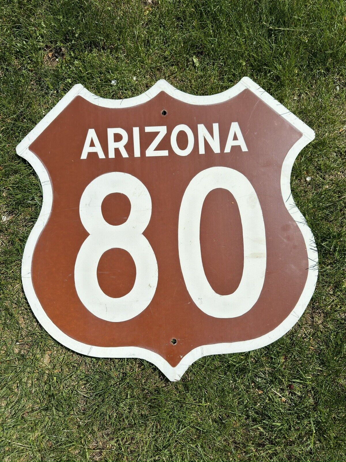 Arizona US Route 80 Brown Cutout Shield Road Highway Sign