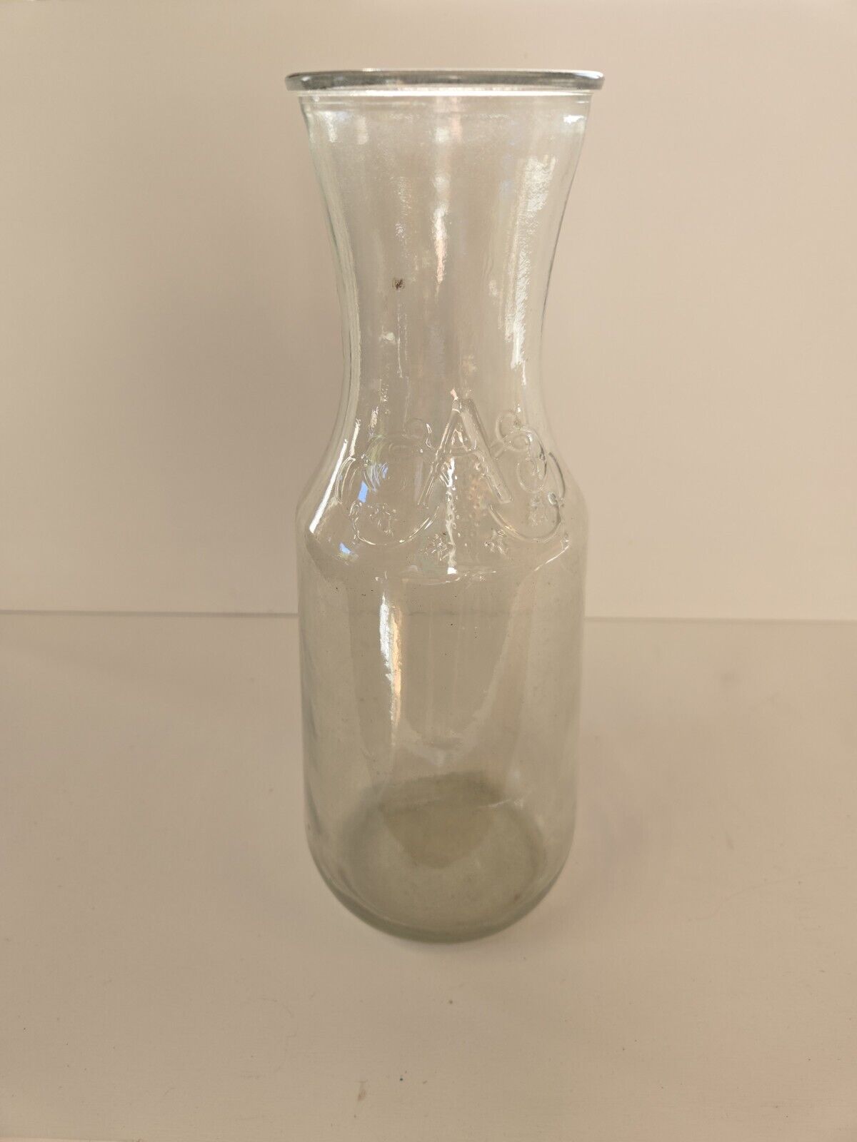 Vintage Anchor Hocking Clear Glass Milk Jug Bottle with \