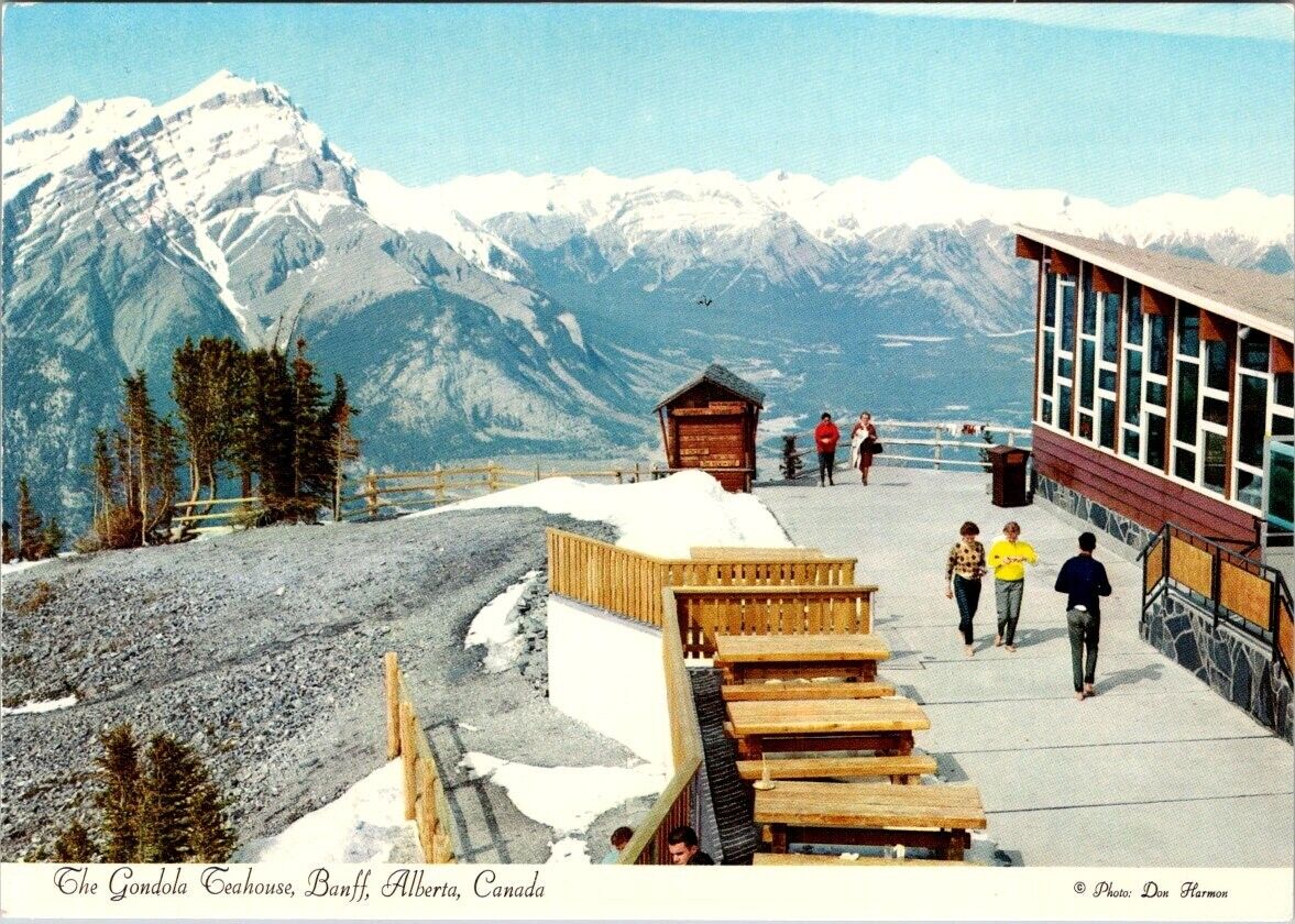 Summit Tea House Atop Sulphur Mountain Banff Canada Vintage Postcard