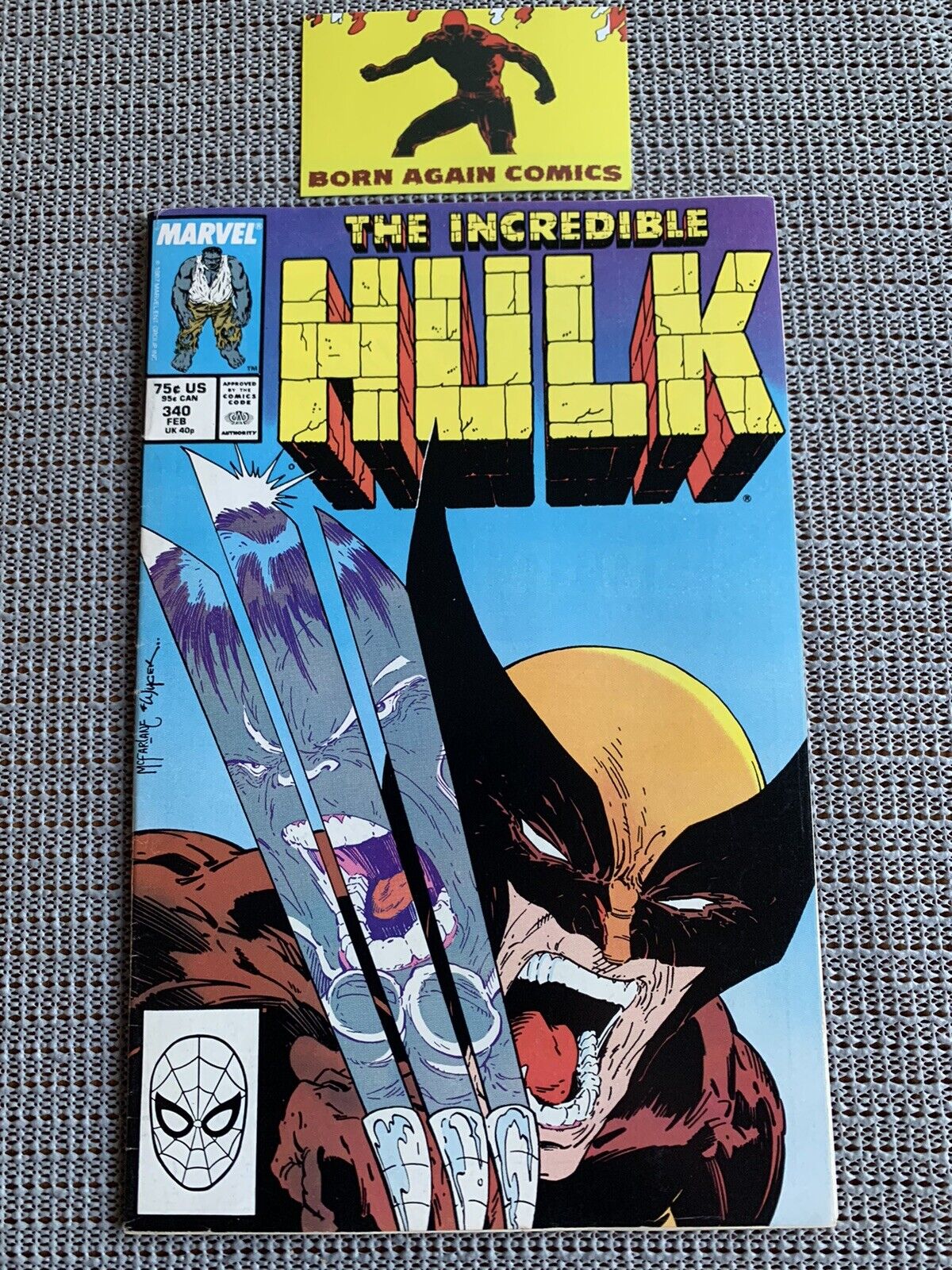 Incredible Hulk 340. VF Range.1988 Iconic Todd McFarlane Cover Wolverine 🔥🔥🔥