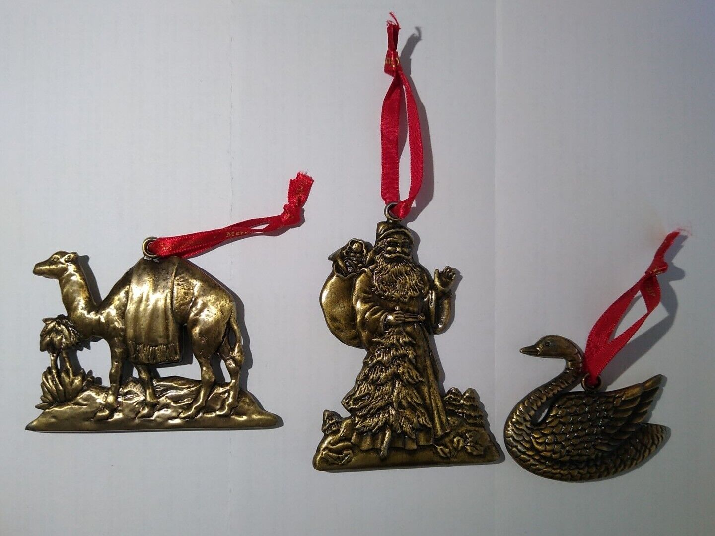Set of 3 Hallmark Bronze Christmas Ornaments