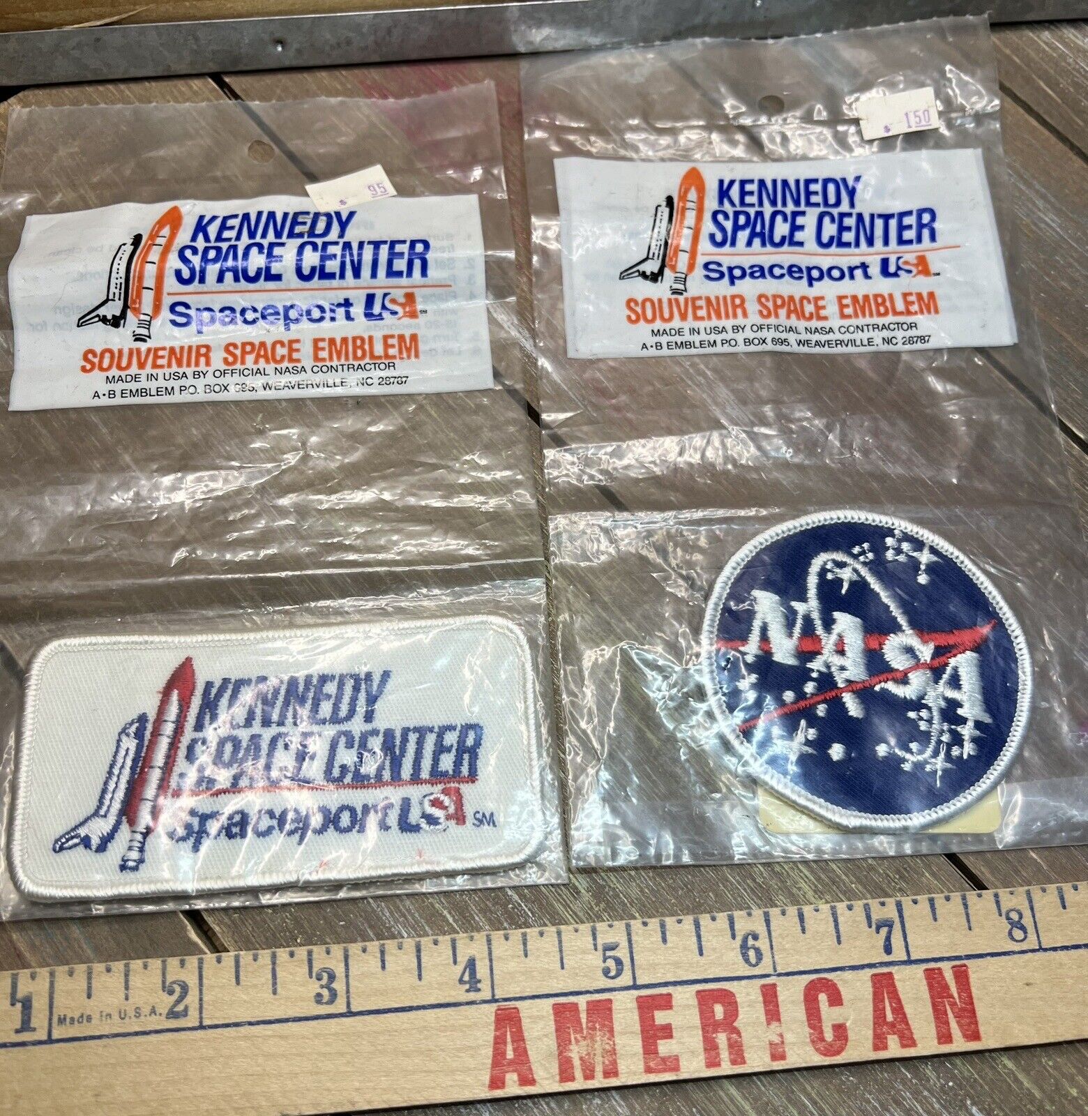 Lot of 2 NOS Vintage NASA Kennedy Space Center Embroidered Patches Spaceport USA