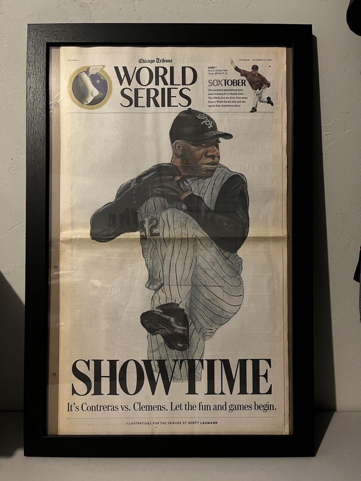 Chicago White Sox World Series Preview Newspaper Framed Chicago Tribune MLB