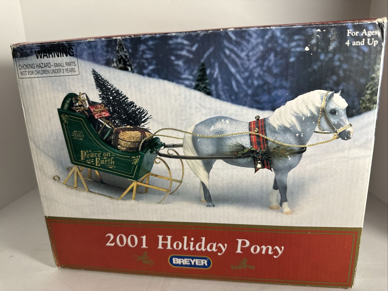 Vintage Breyer 2001 Holiday Pony “Jingles” Horse w/ Sled Exclusive Excellent