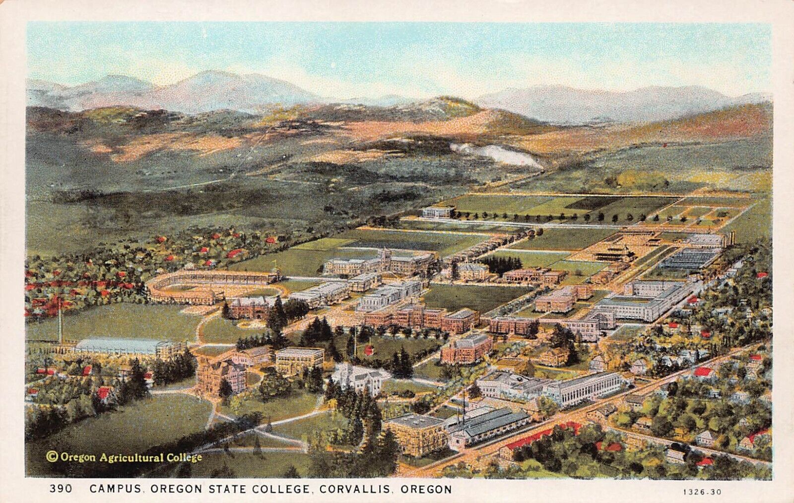 Corvallis Oregon State University Agricultural College Campus Vtg Postcard B53