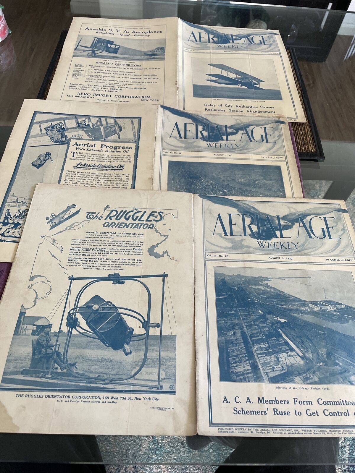 Aerial Age Weekly 1920/21 21 magazines lot of 3