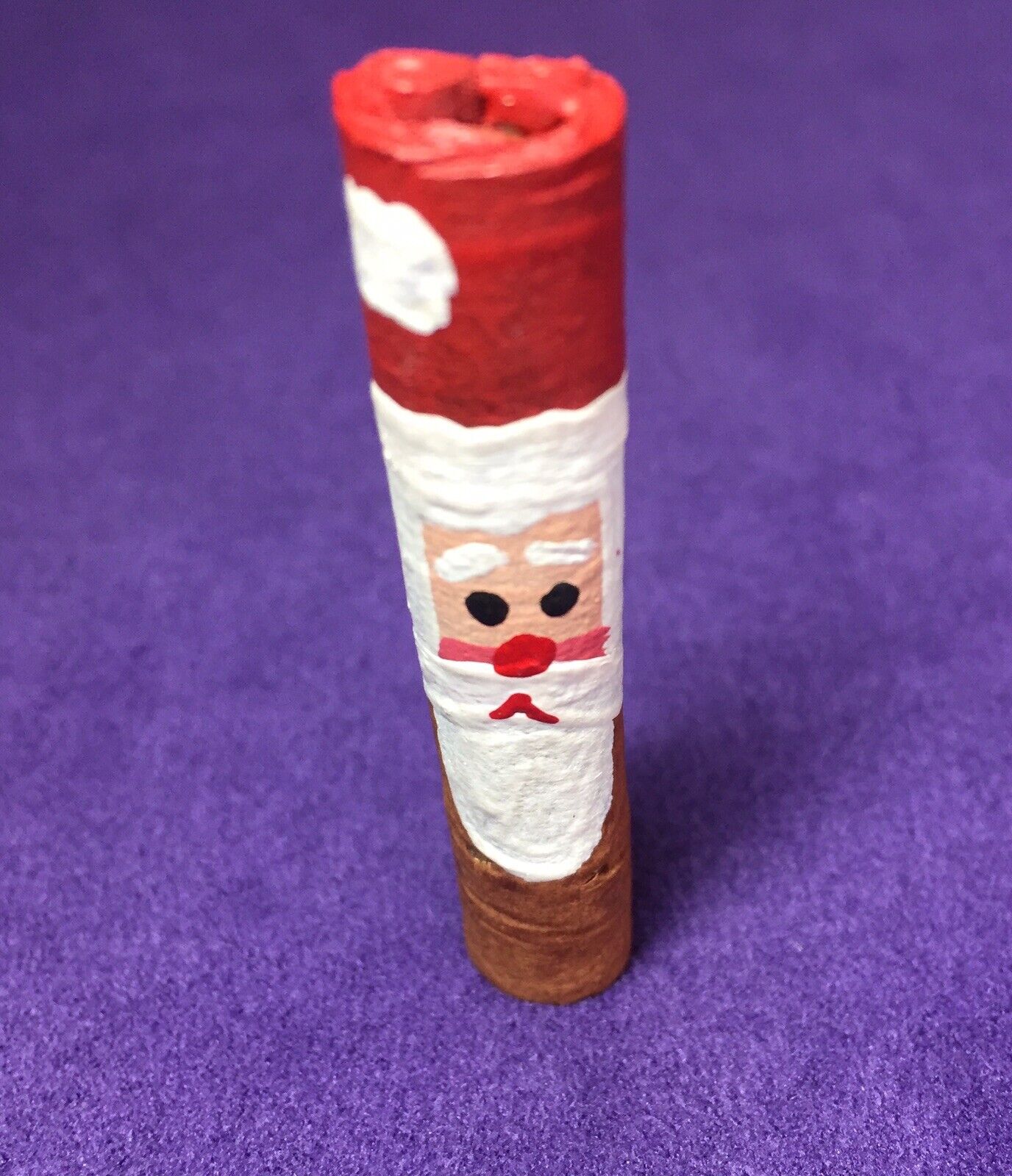 Vintage Unique Handmade & Hand Painted Santa Claus Christmas Pin 