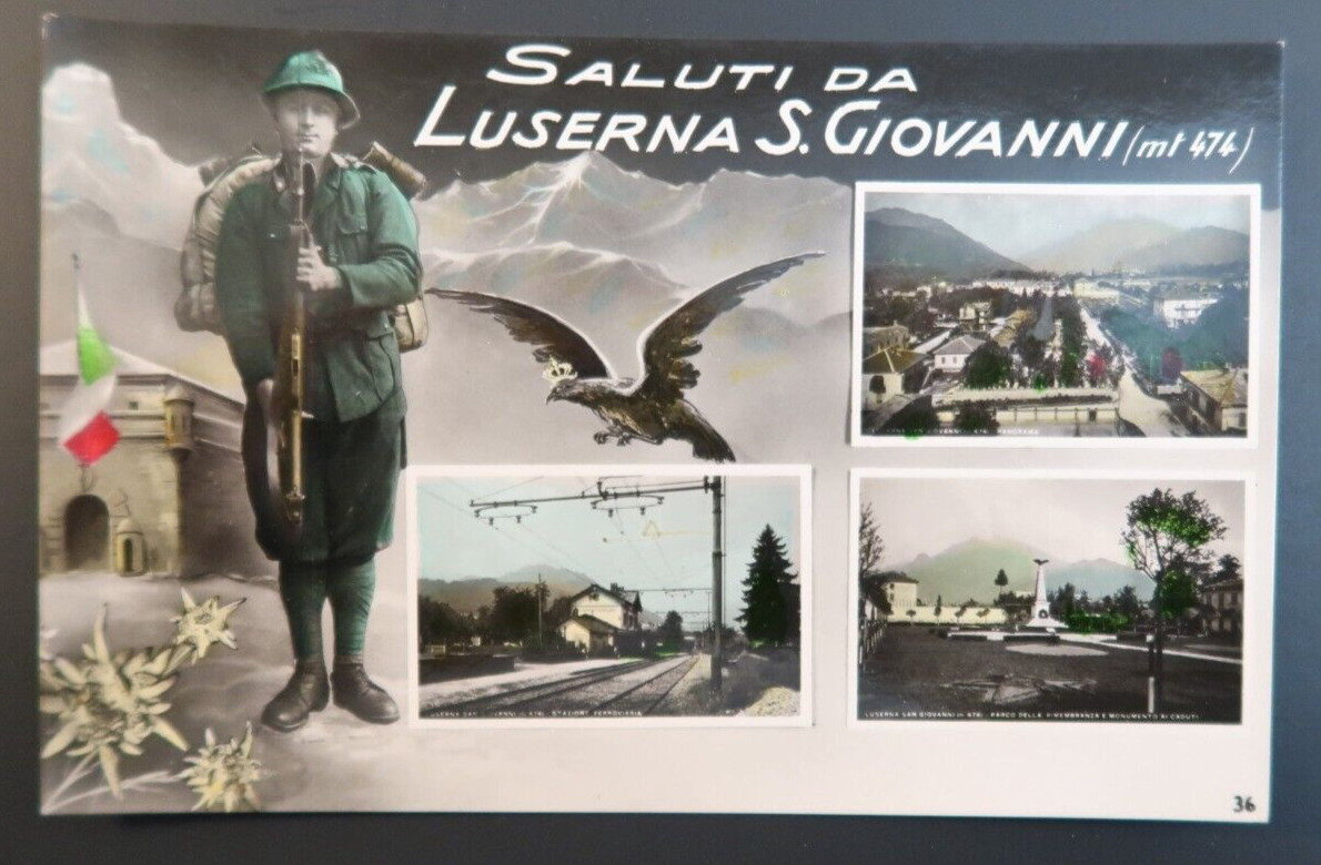 1935 Saluti da Lusernia S. Giovanni mt 474 Vintage Postcard Italy Ediz Tolossano