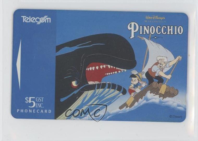 1990s Telecom New Zealand Disney Phone Cards Pinocchio 00hi