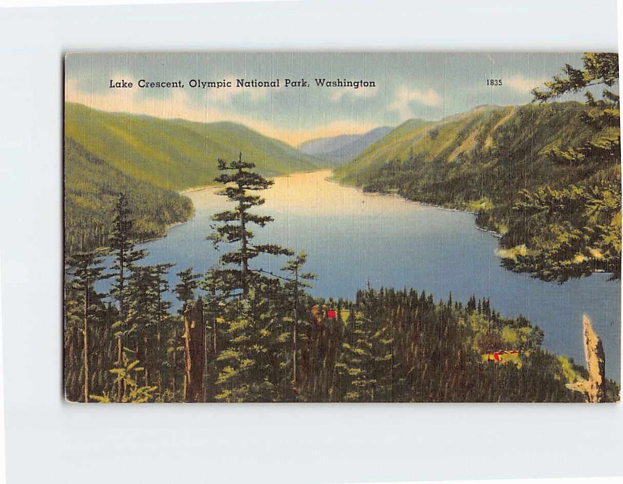 Postcard Lake Crescent Olympic National Park Washington USA