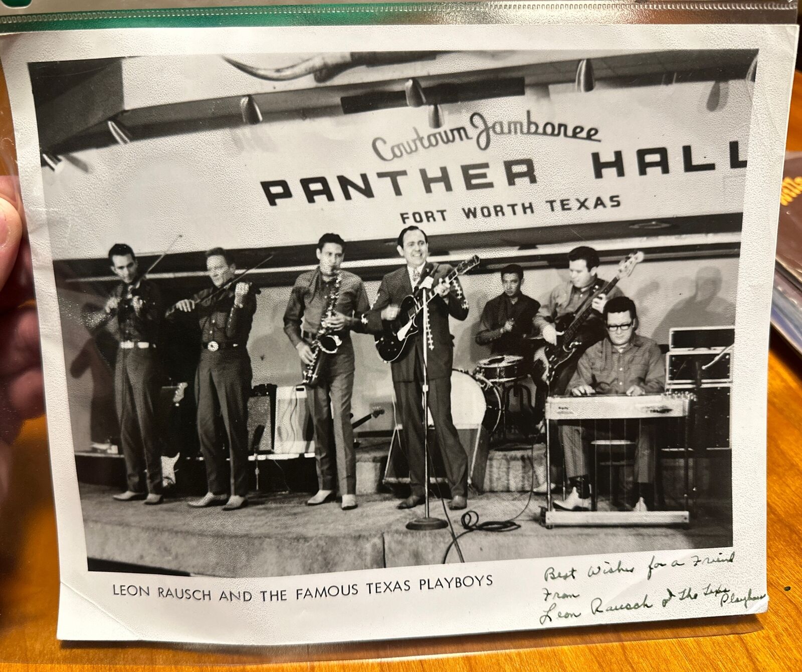 Signed vintage photo Leon Rausch and the famous Texas playboys BOB WILLS Et Al