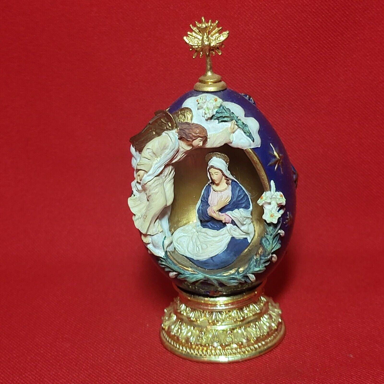 VTG House of Faberge The Annunciation Cold Cast Porcelain Decor Egg