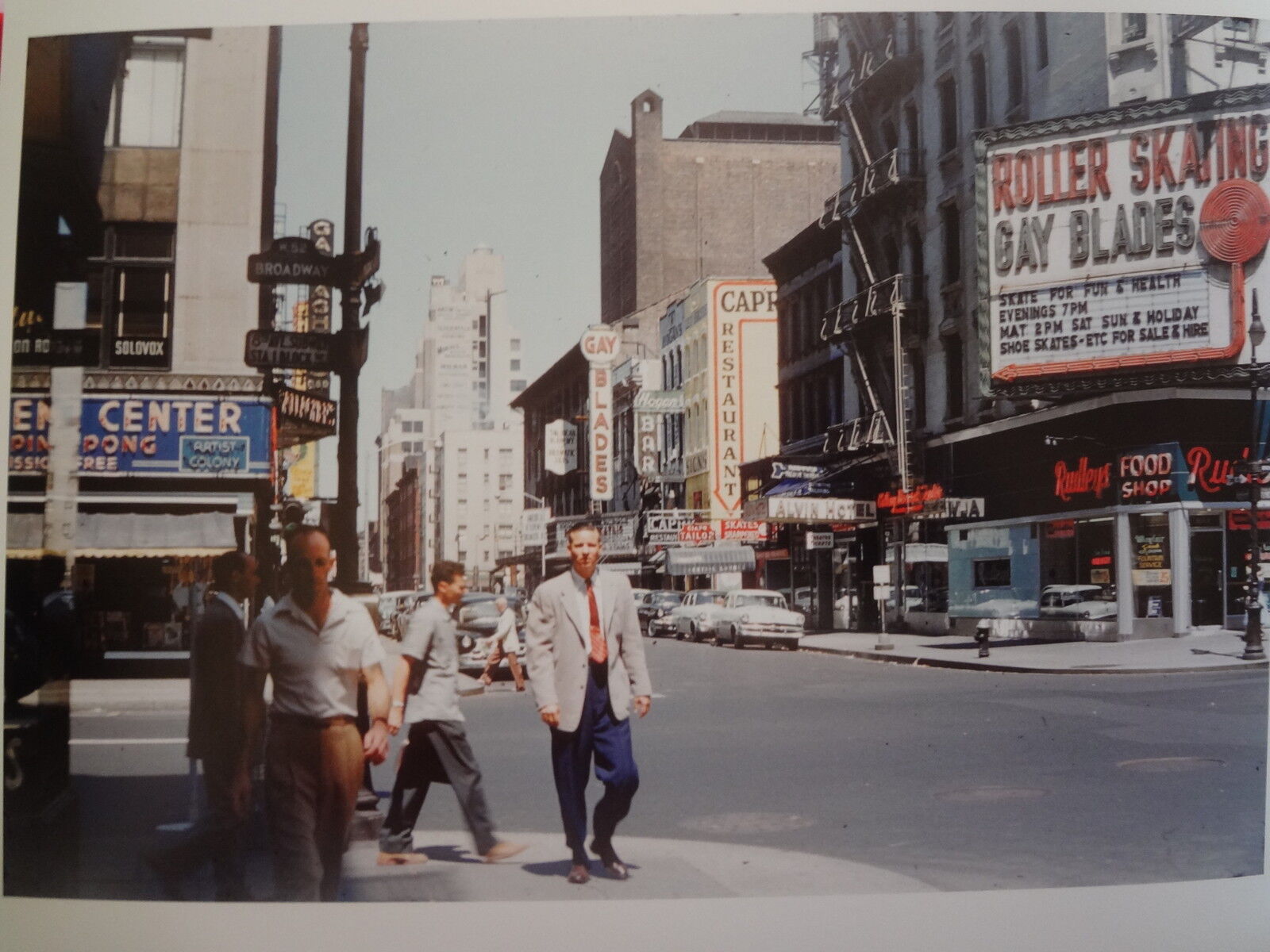 1953 Broadway & 52 St Gay Blades Neon Manhattan NYC New York City Photo