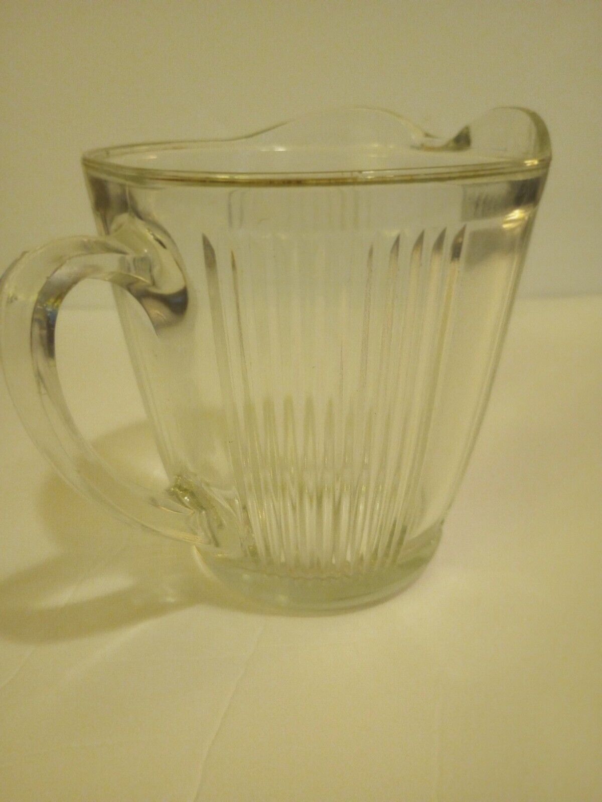 Vintage EKCO Chicago Ribbed Glass Pitcher 7216 USA Farmhouse Country Cottage