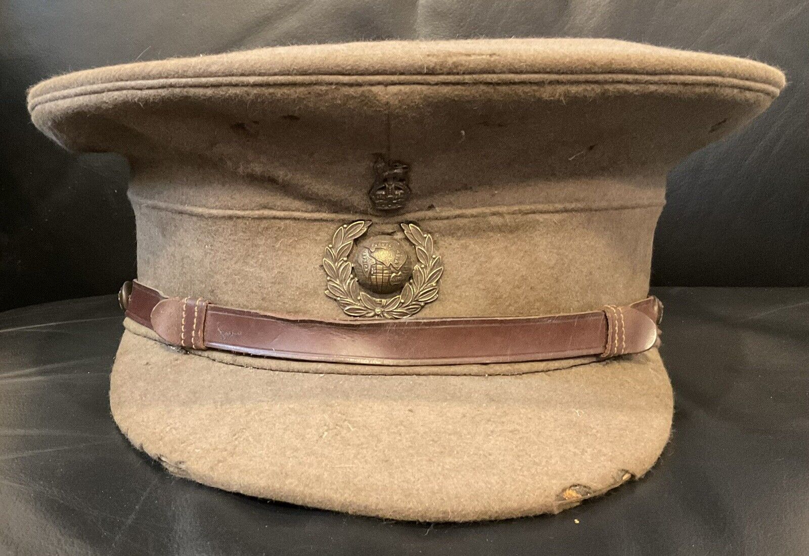 WW1, 𝗥𝗔𝗥𝗘 British Royal Marine Officer\'𝘀 Peaked Visor Cap