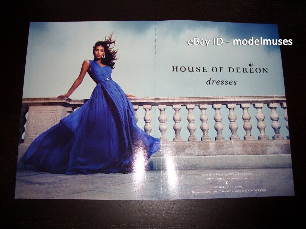 HOUSE OF DEREON 2-Page Magazine PRINT AD 2009 BEYONCE KNOWLES