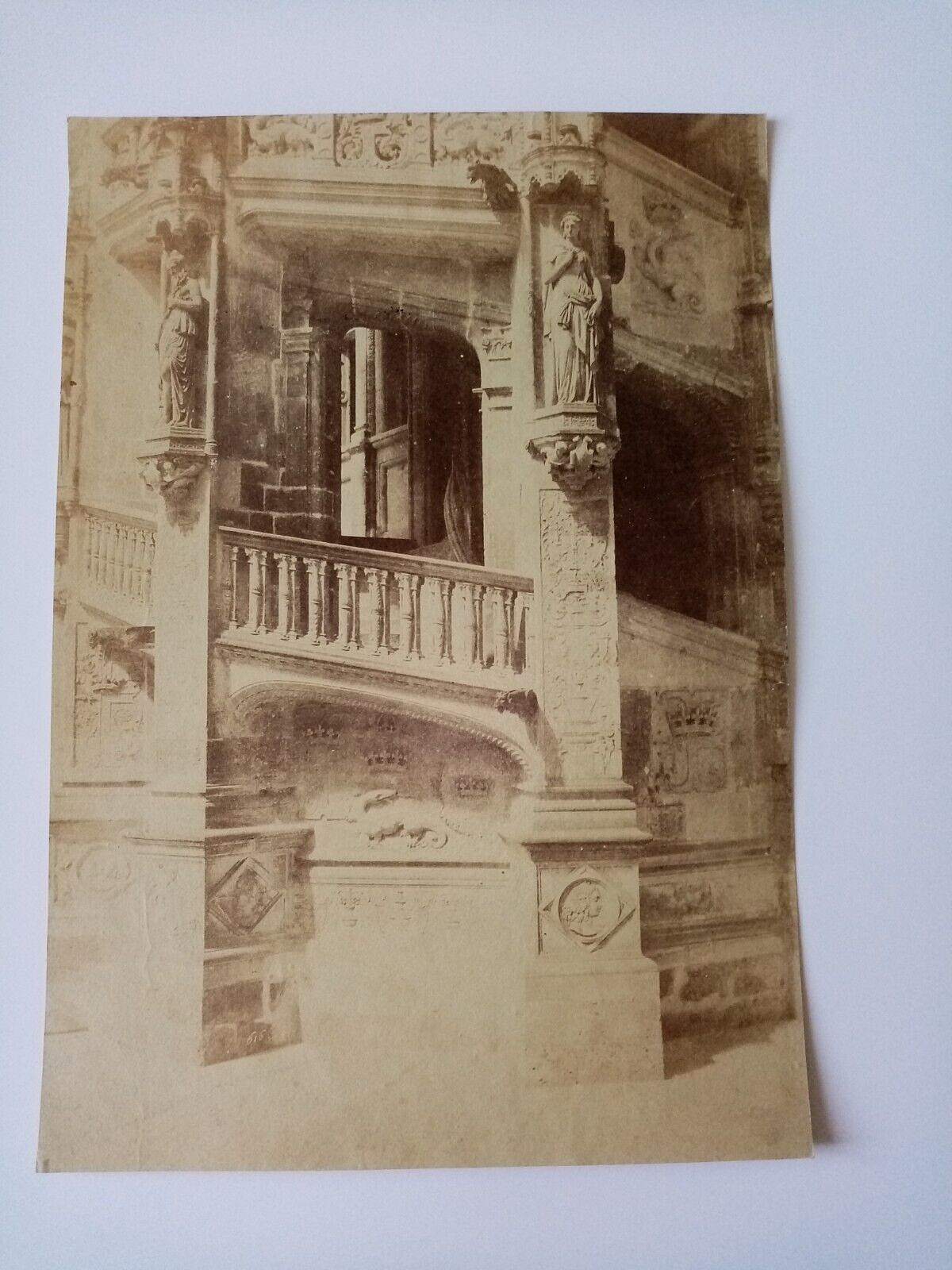 Gustave LE GRAY et/or MESTRAL 1851 BLOIS Staircase François I SALT PRINT