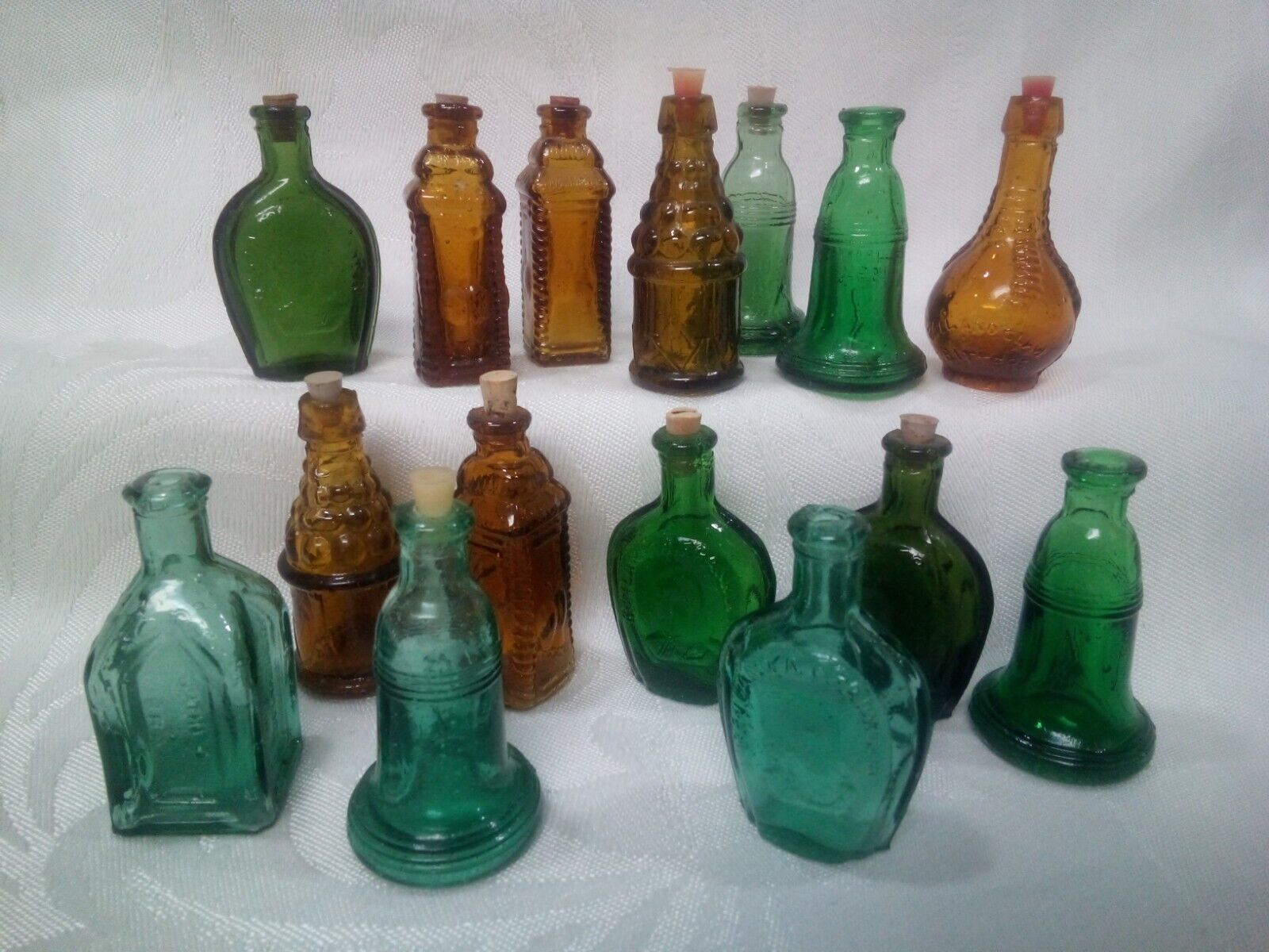 Lot of 15 Miniature Vintage Wheaton Bottles