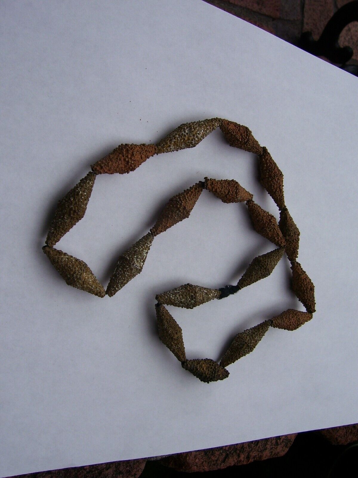 Dr. Estate Ant Yoruba Tribe Nigeria Dark Rusted Granulated Brass Bicone Necklace