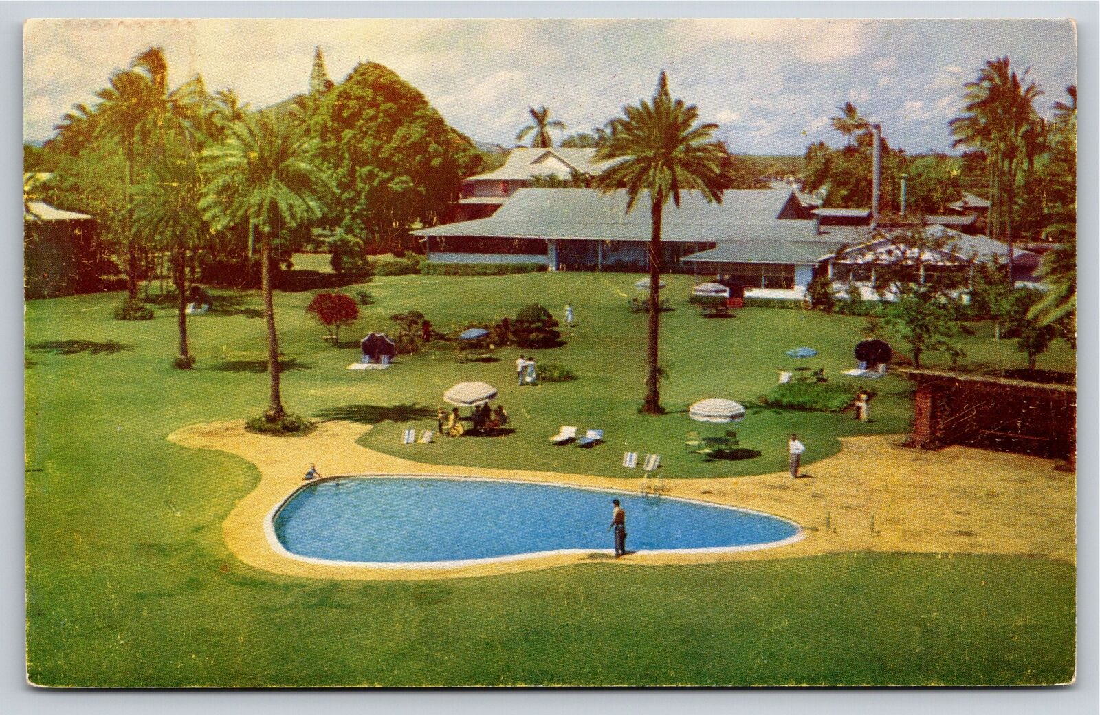 Roadside~Air View Kauai Inn Lihue Kauai Hawaii~Vintage Postcard