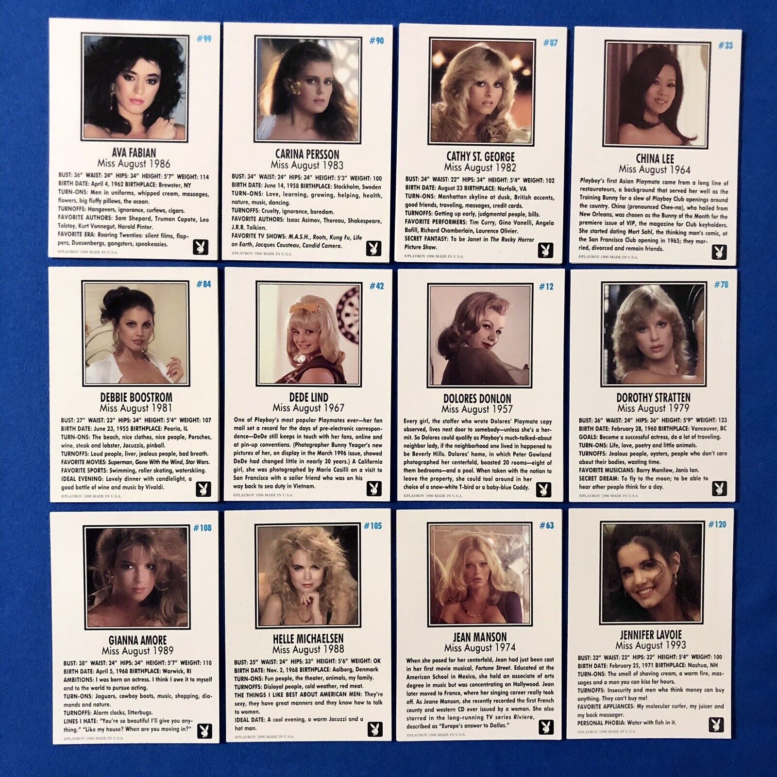 August Edition / Playboy Trading Cards / YOU CHOOSE