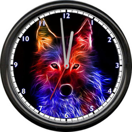 Wolf Wolves Wildlife Moon Native Poster Art Sign NOT A NEON LIGHT Wall Clock