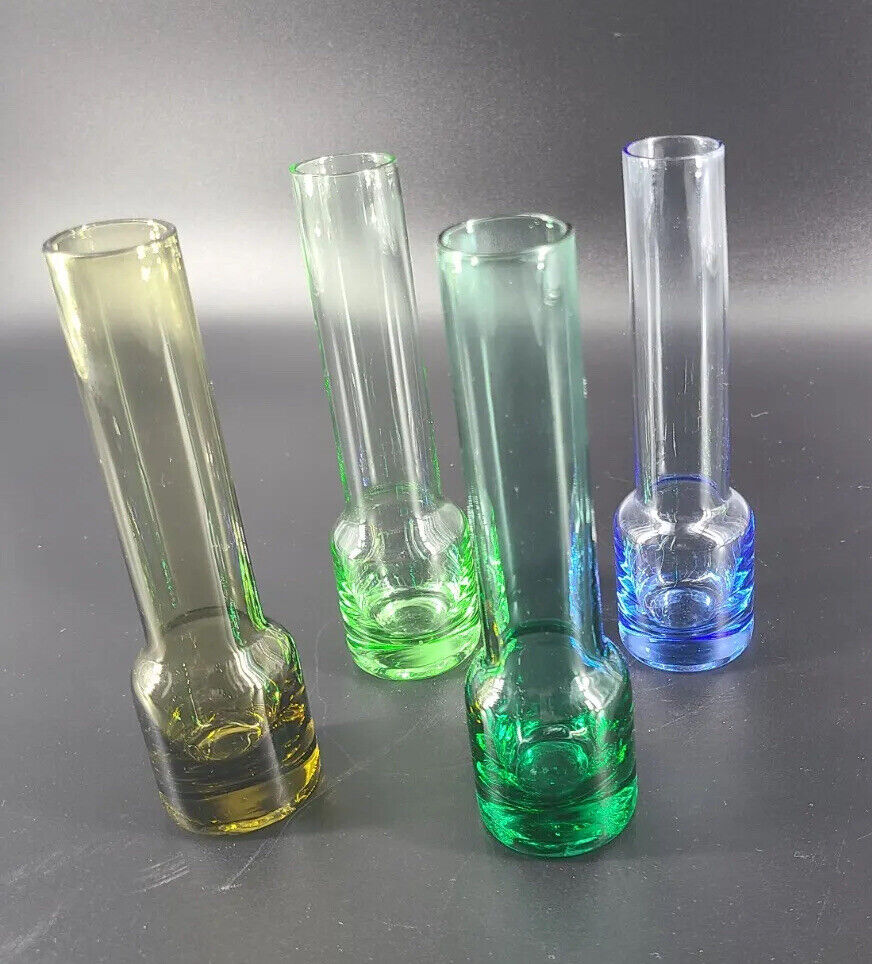 Circleware Crystal Liqueur Shooters Hand Blown Rainbow Colors 6” T Set of 4 EUC