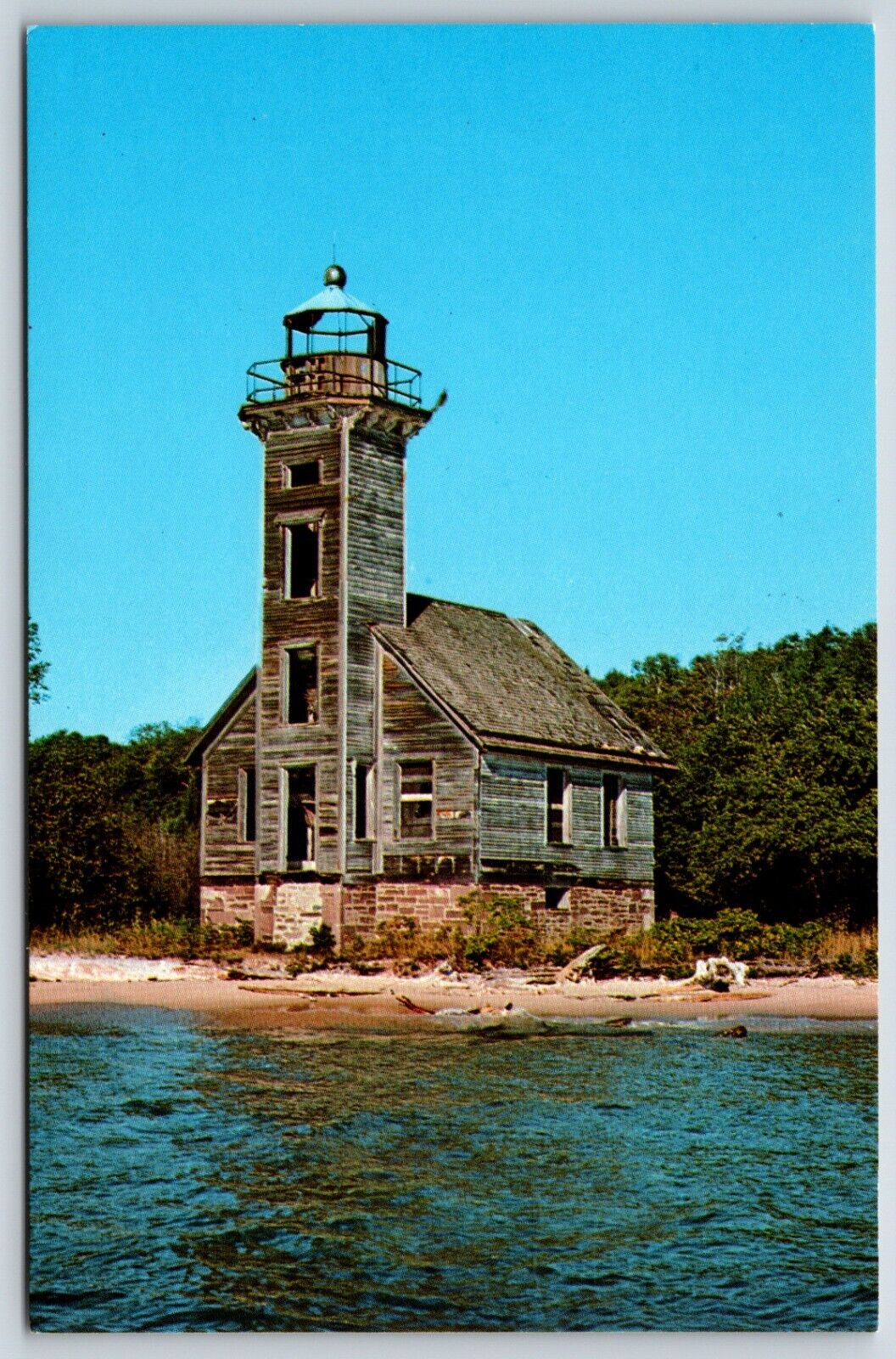 Postcard Abandoned Grand Island Lighthouse On Grand Island Michigan Unposted