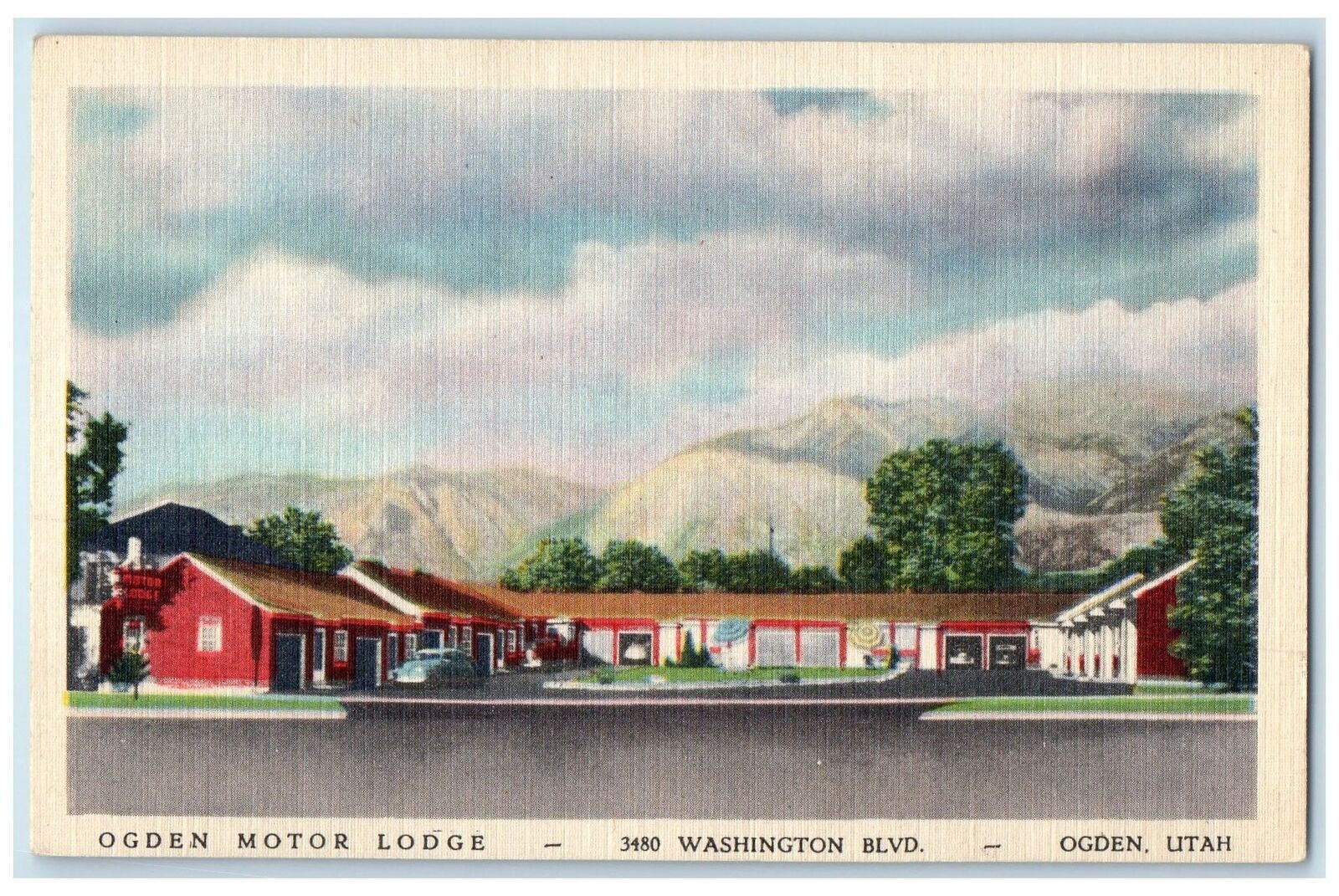 c1940\'s Ogden Motor Lodge & Restaurant Cottages Roadside Ogden Utah UT Postcard