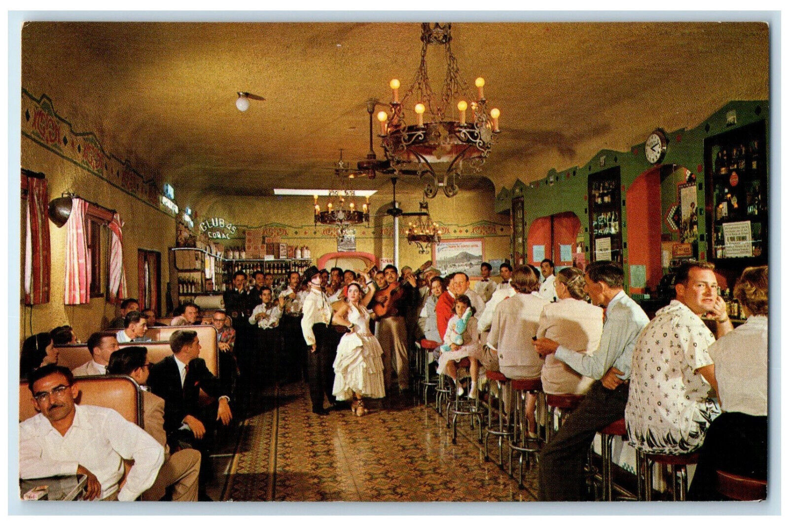 c1960's World Famous Cavern Bar Nogales Sonora Old Mexico Vintage Postcard