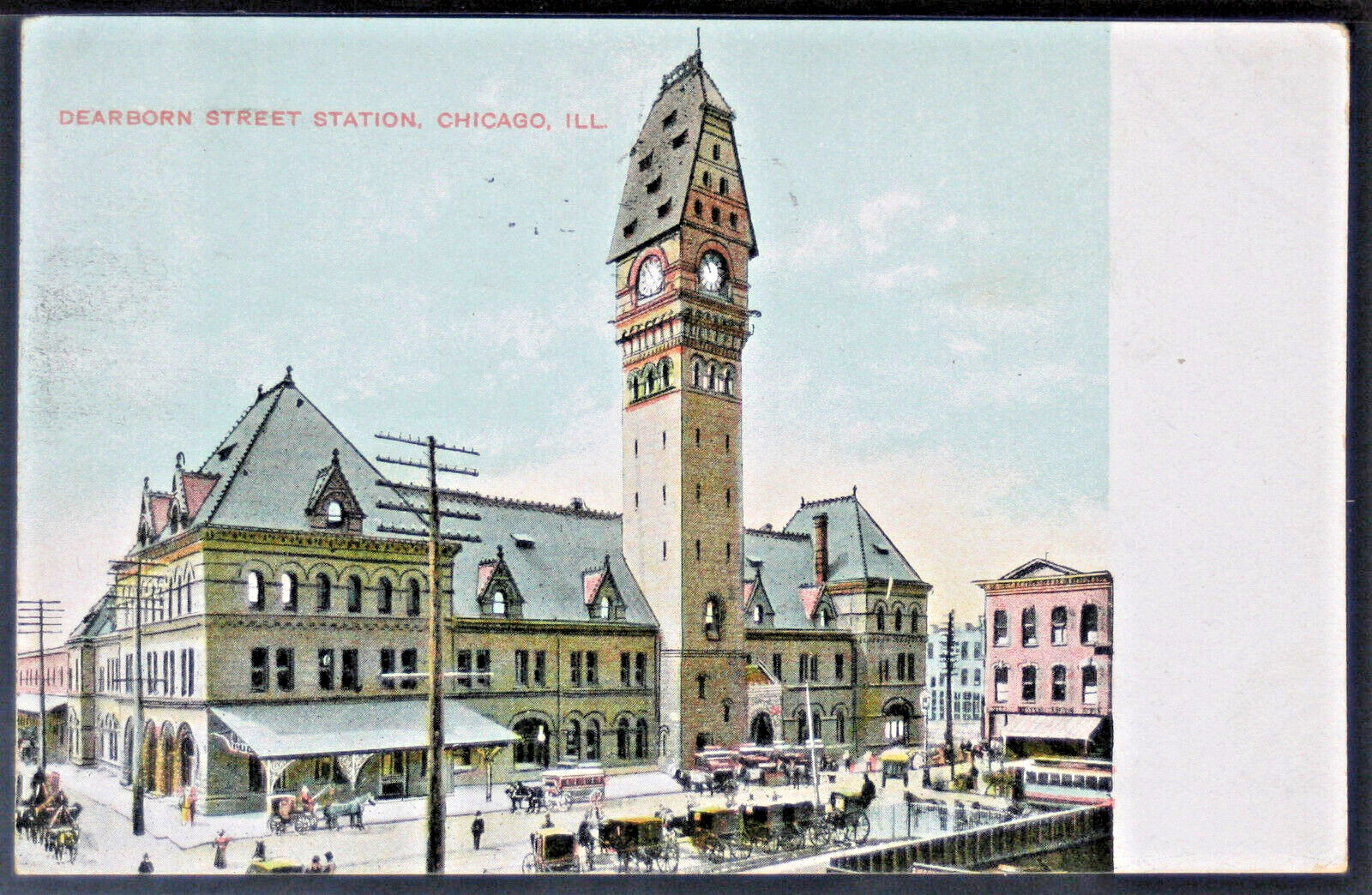 Trains Depot - Dearborn Street Station  Chicago Illinois 1908  PC2434